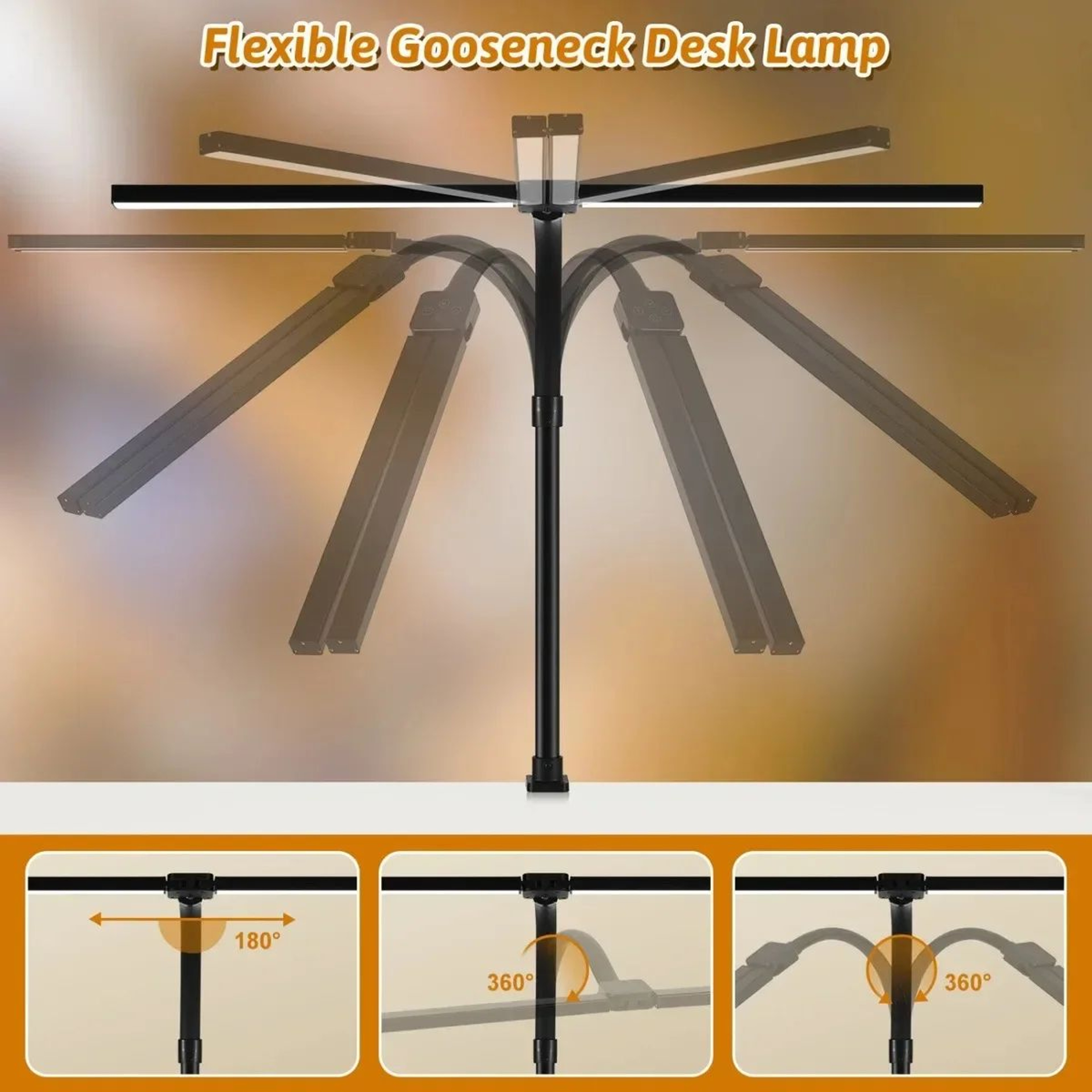 Dual Head LED Desk Lamp With Remote  Dimmable Architect Monitor Light For Office  Reading 4
