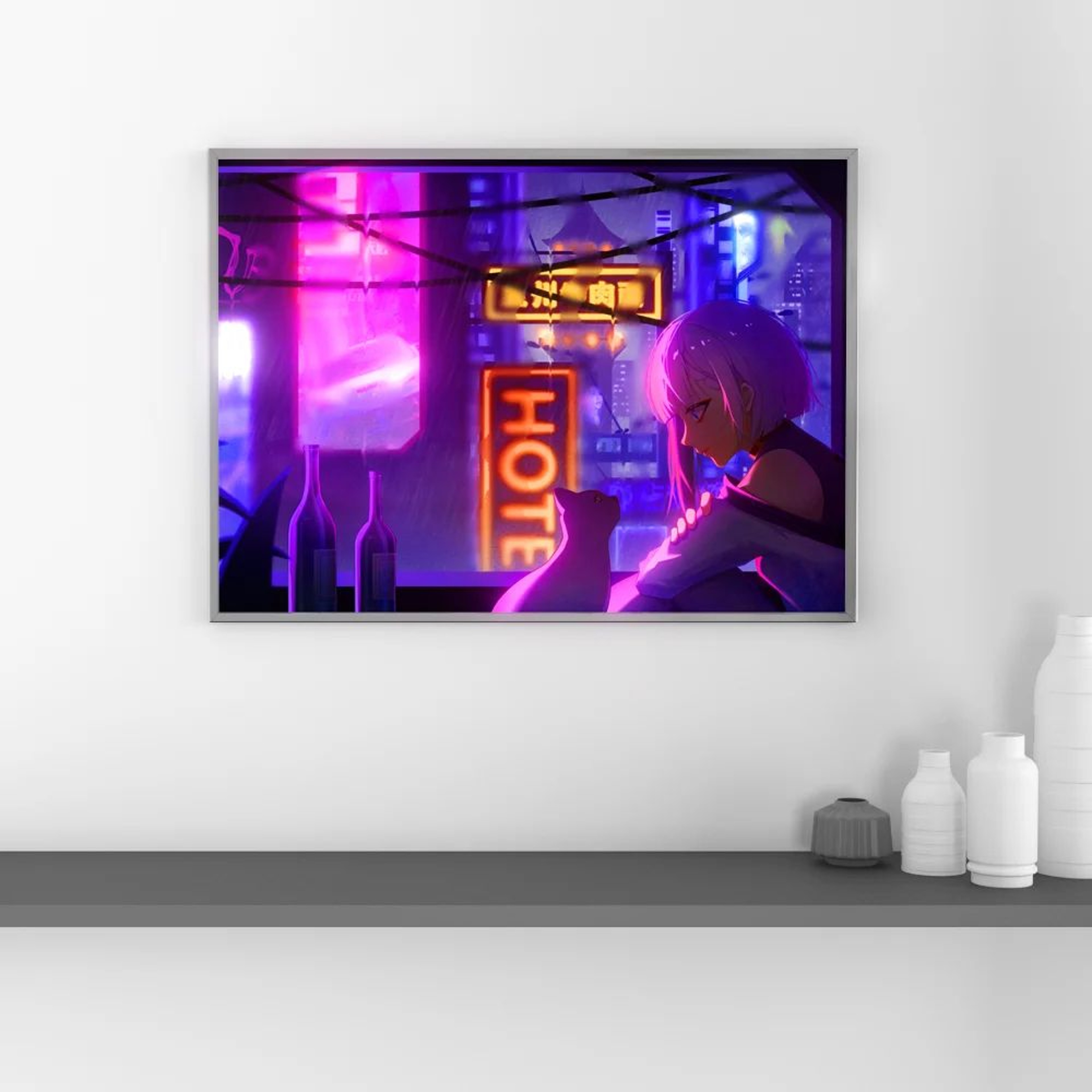 Cyberpunk Edgerunners Neon LED Lamp  3D Anime Gaming Room Night Light 4