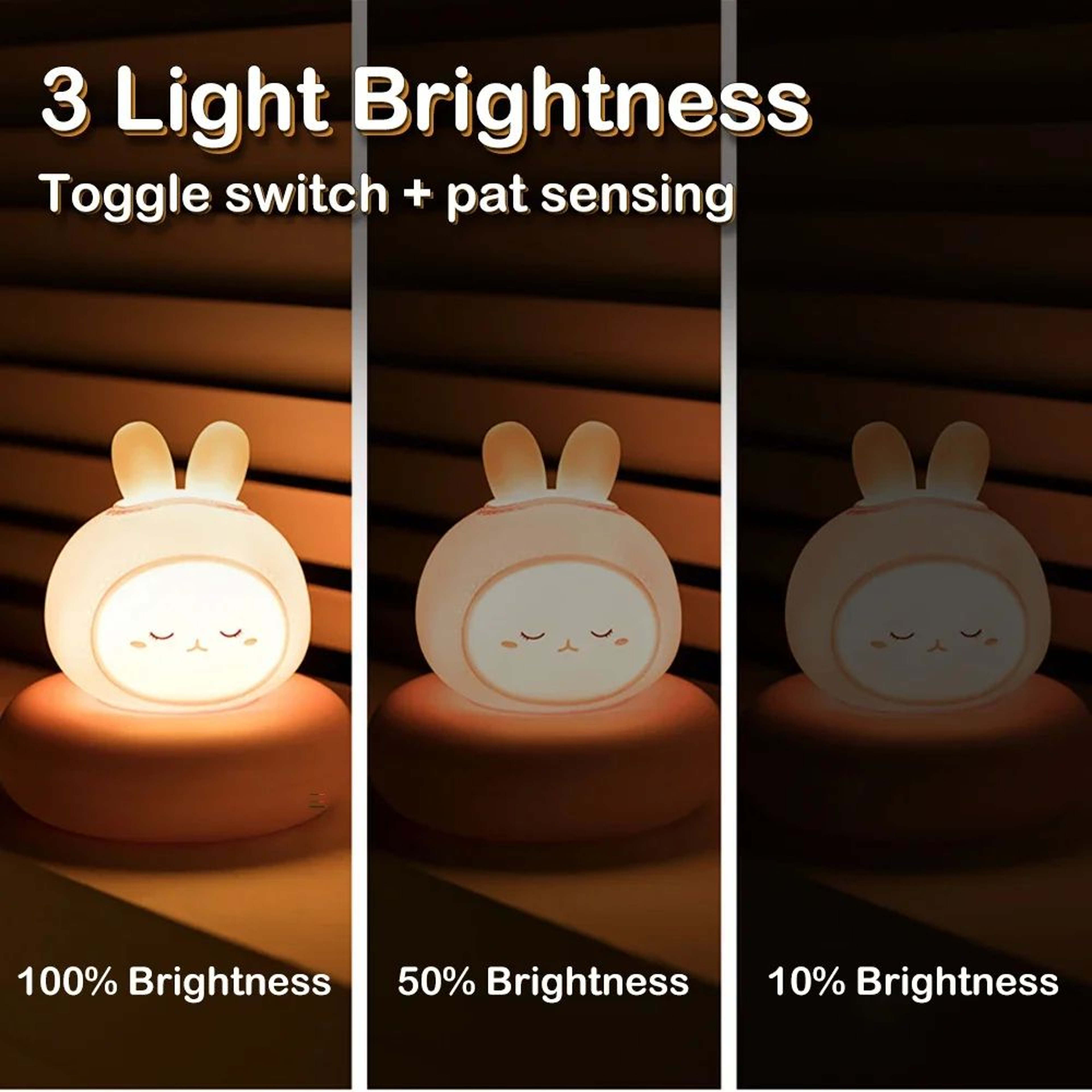 Cute Animal LED Night Light For Kids  Touch Control 3 Level Dimmable Nursery Lamp 4