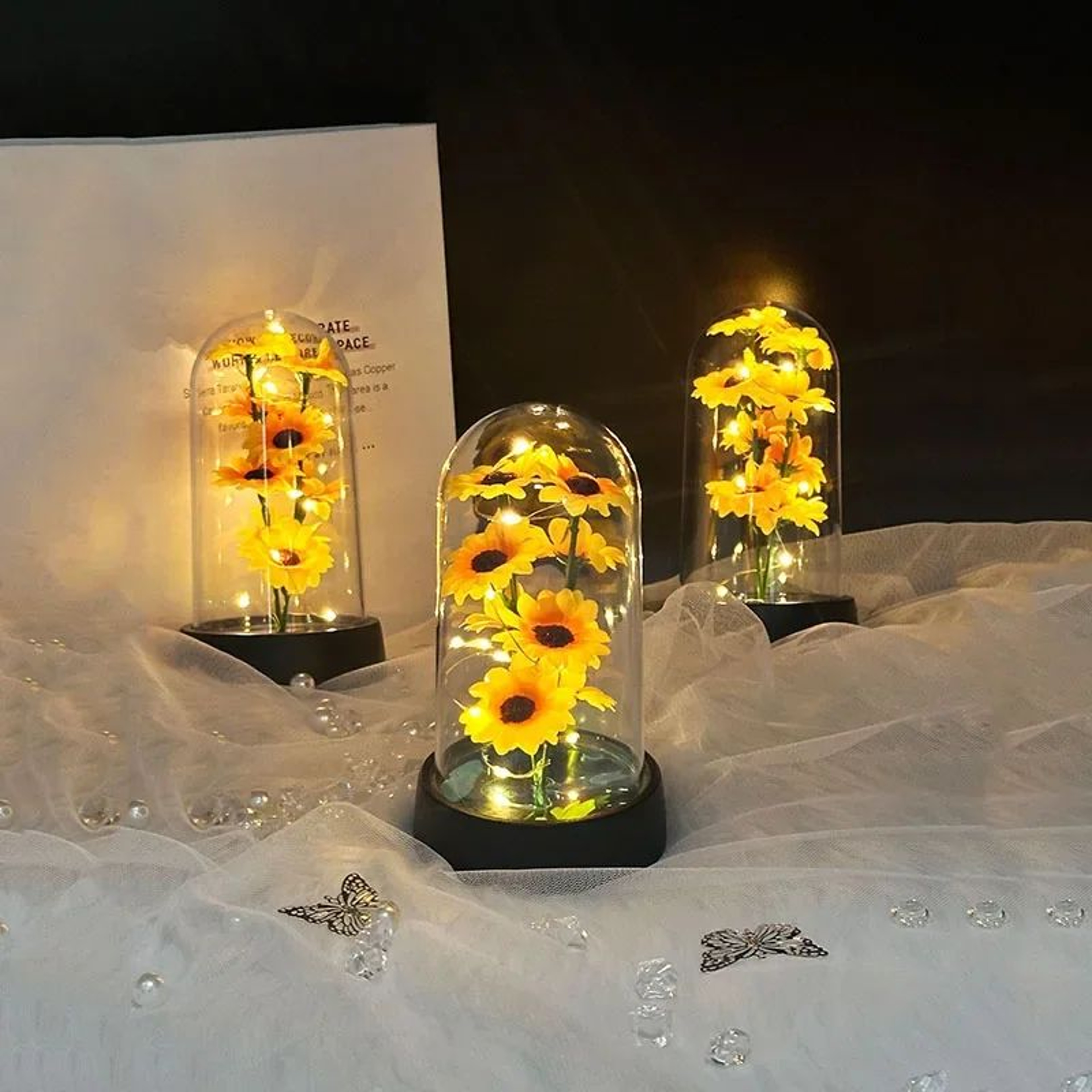 Sunflower Eternal Flower Gift Set  Romantic Forever Sunflower Decoration For Graduation Mothers Day 0