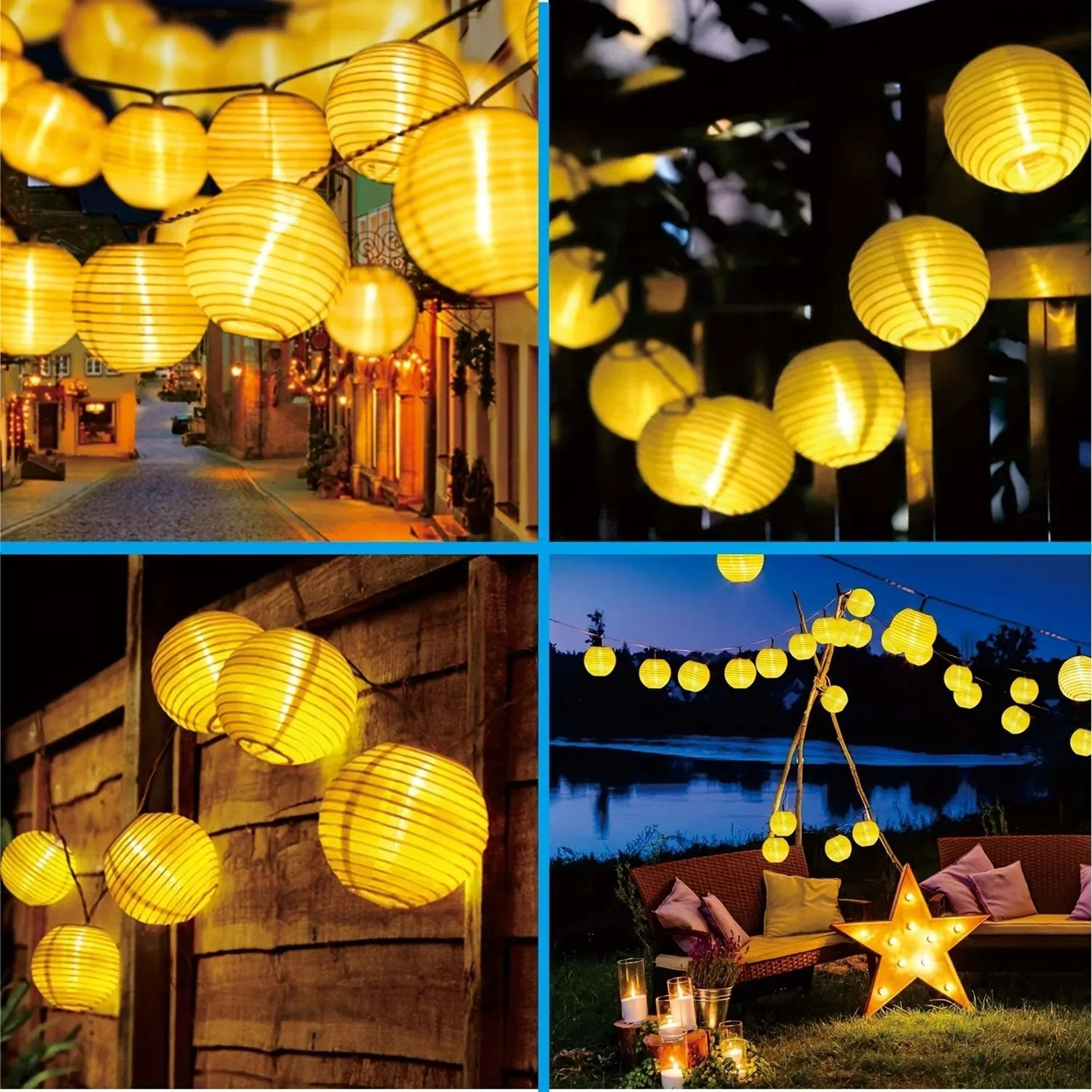 Solar Lantern String Lights Waterproof LED Fairy Garland For Garden Patio Wedding  Party Decor 3