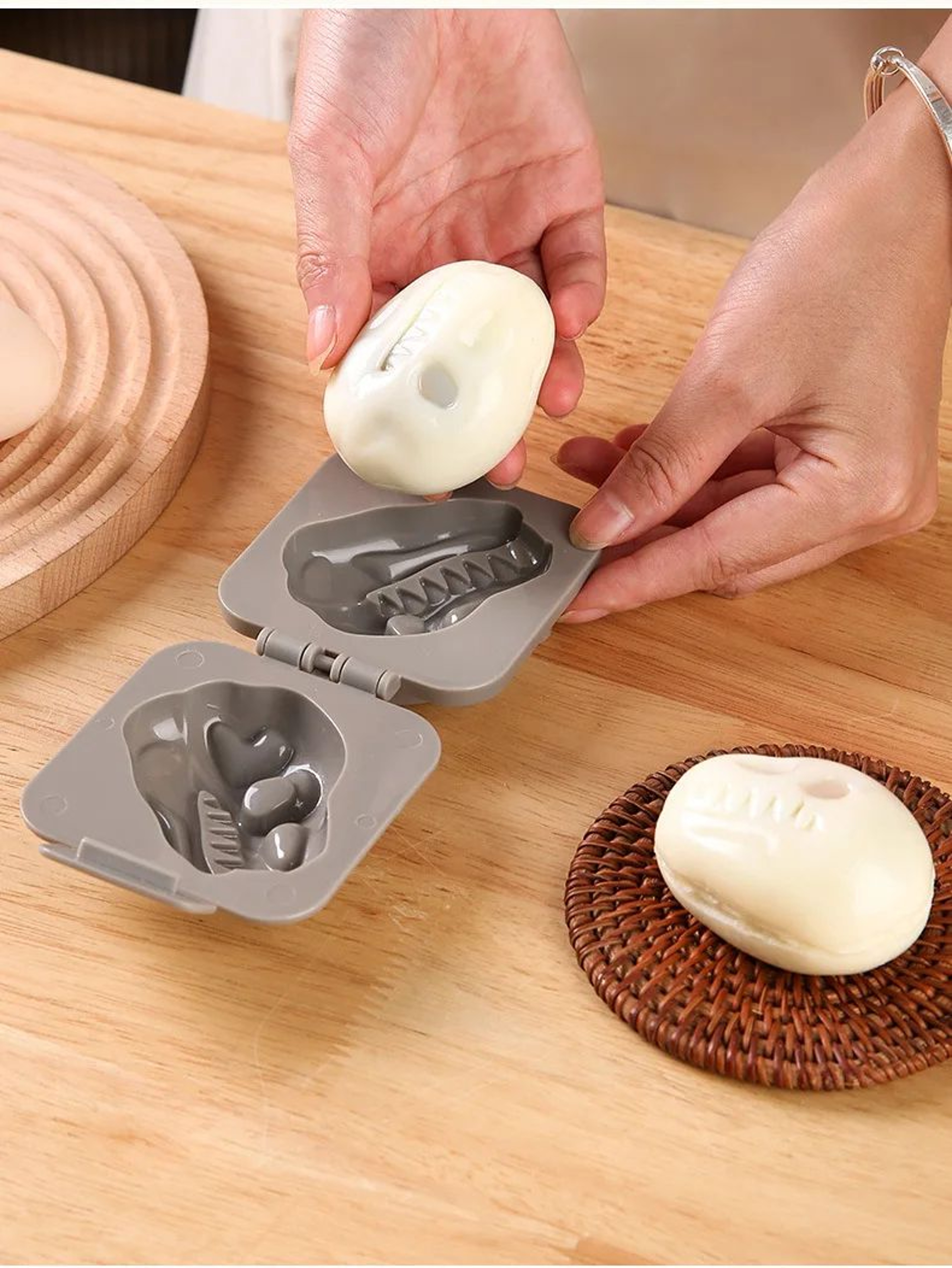 Dinosaur Fossil Egg Mold  Cute Boiled Egg  Rice Shaper For Kids Lunch 3