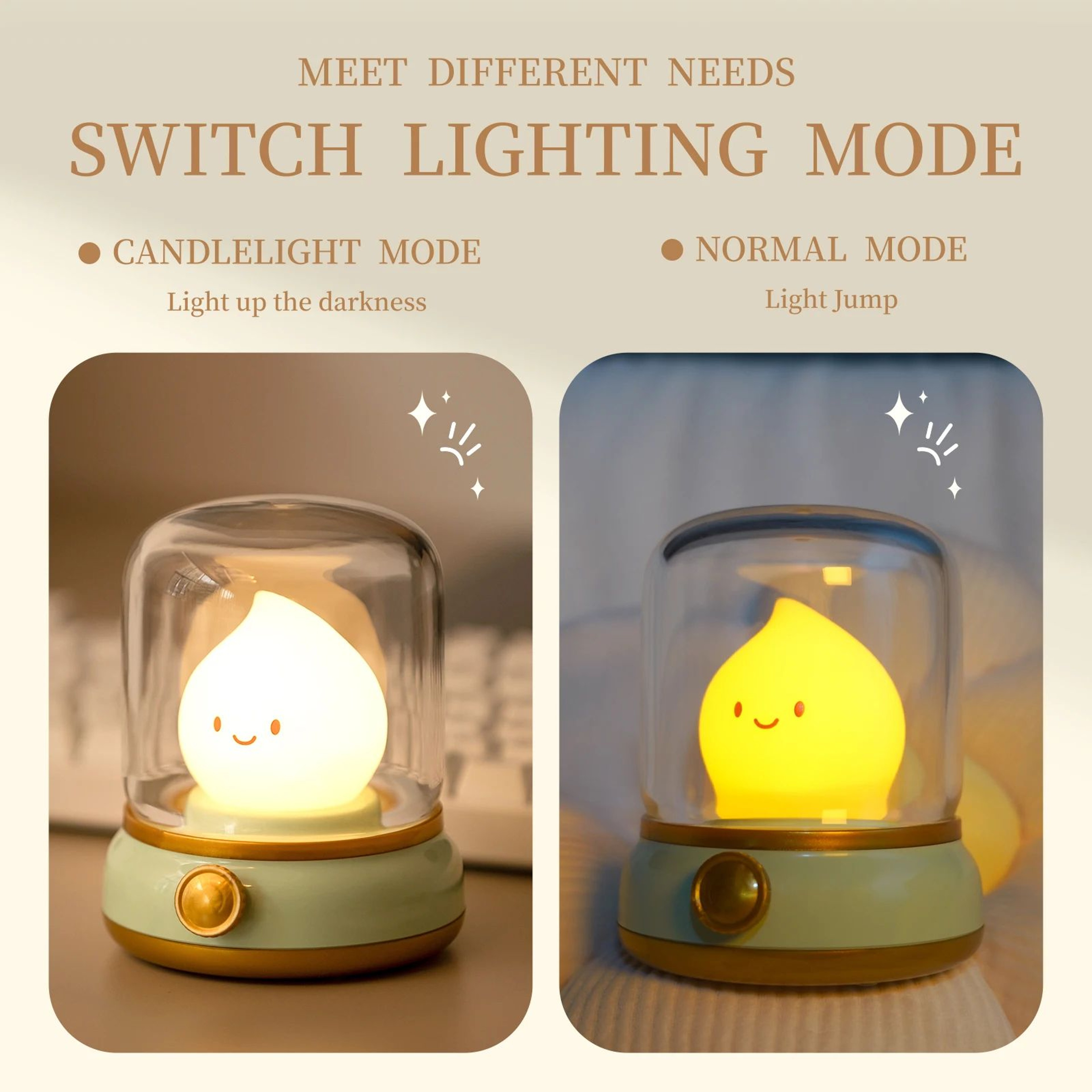 Mini Cartoon LED Night Lamp  USB Rechargeable Cute Desktop Table Light 1