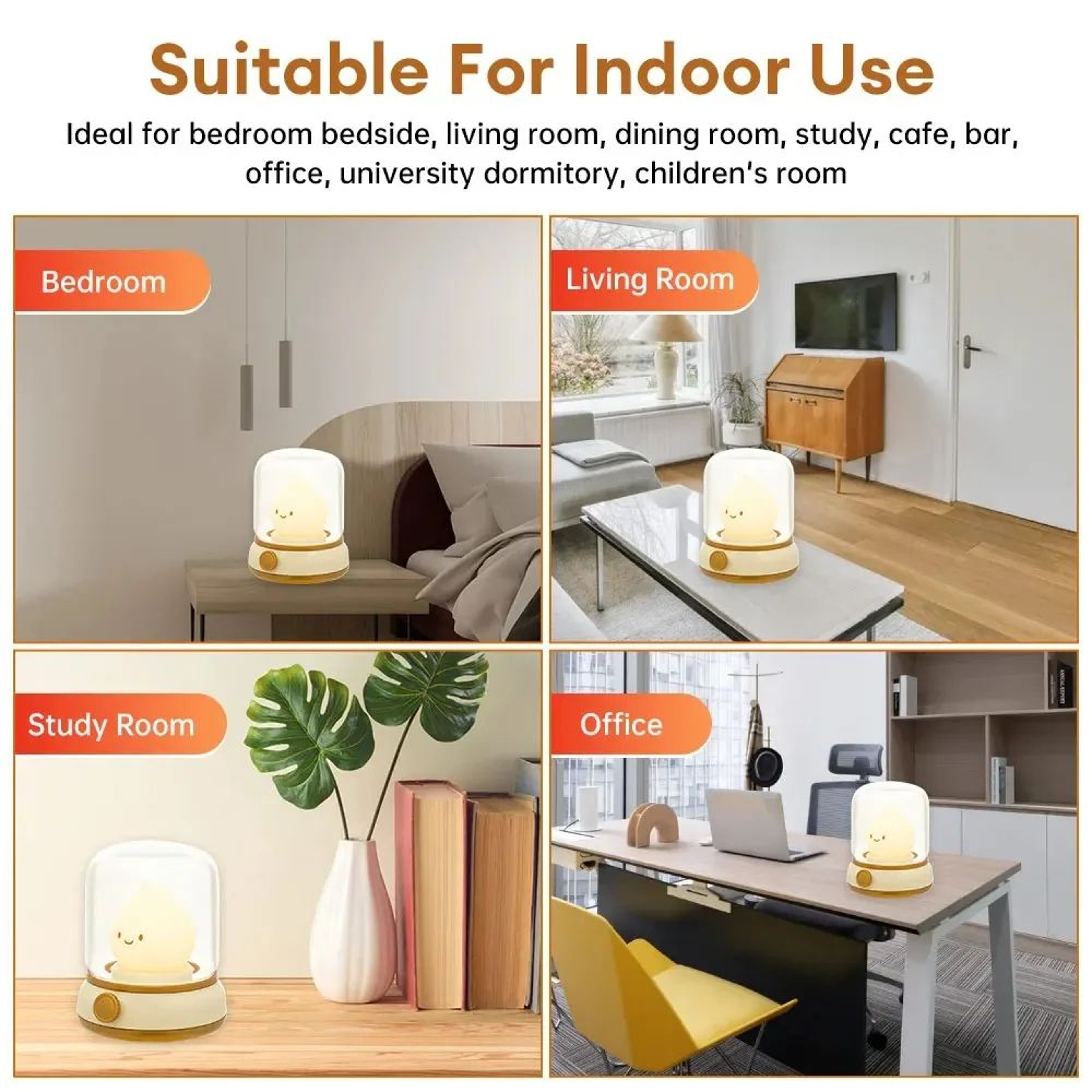 Mini Cartoon LED Night Lamp  USB Rechargeable Cute Desktop Table Light 3