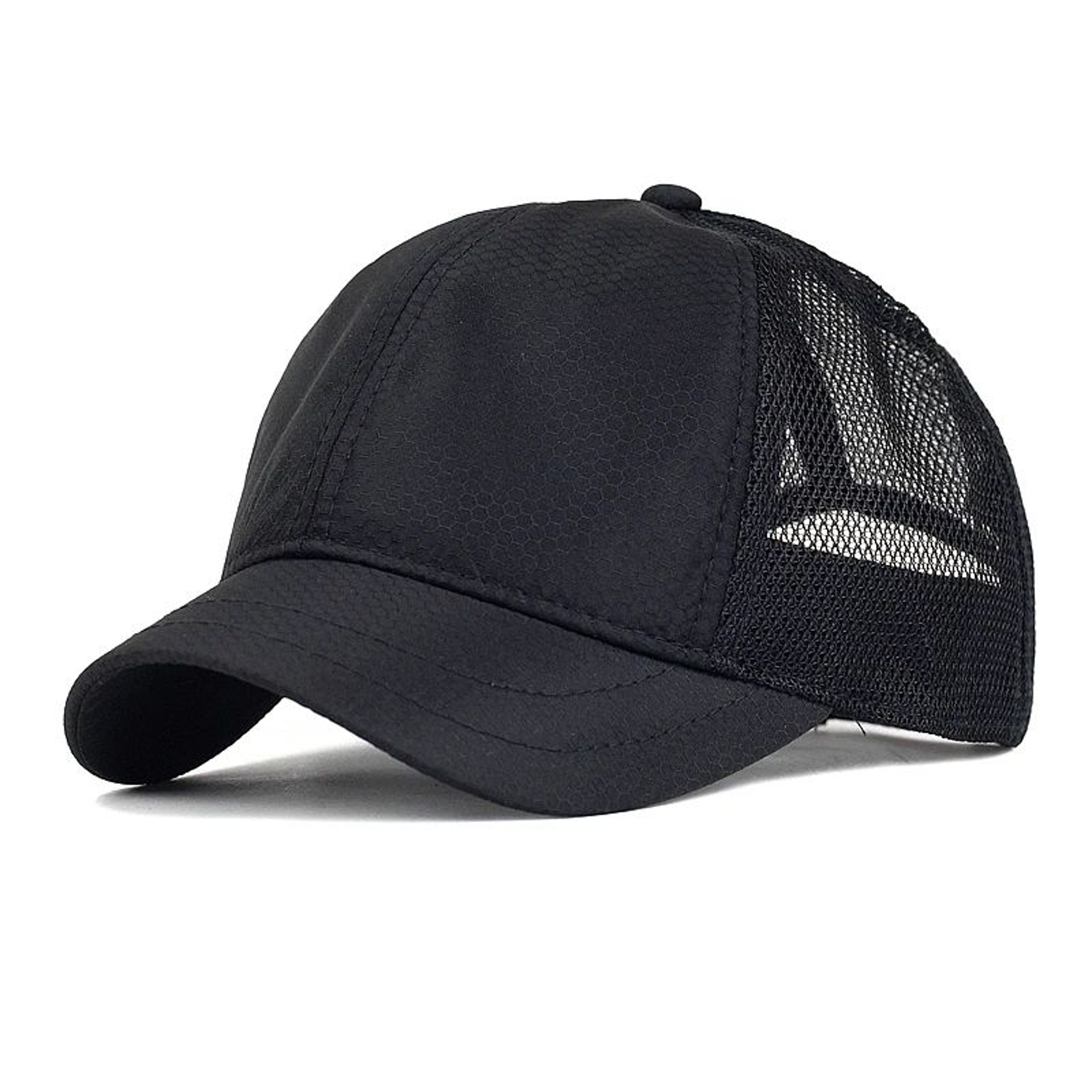 Summer Mesh Short Brim Baseball Cap  Breathable Adjustable Dad Hat 2
