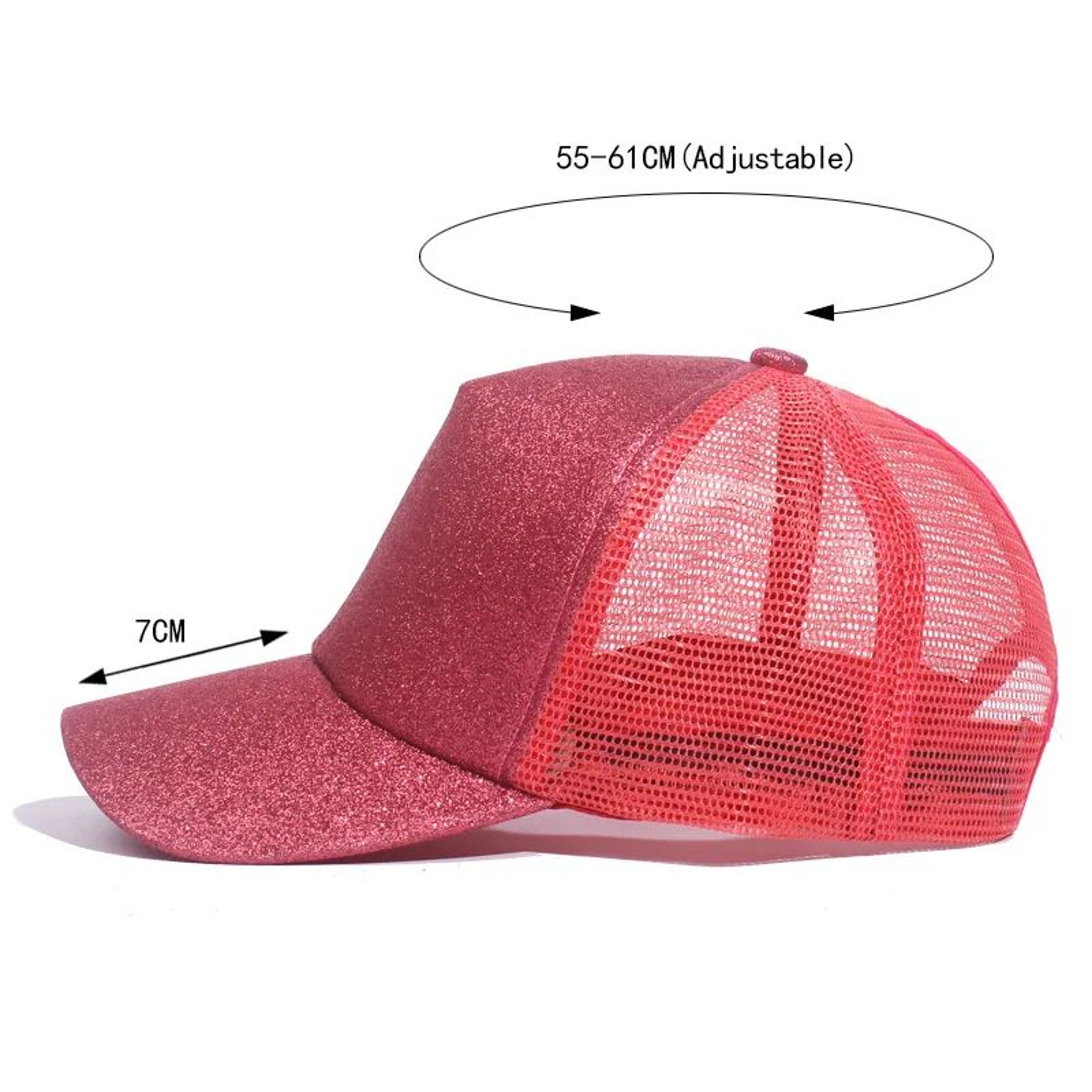 Sequin Ponytail Baseball Cap For Women  Shiny Messy Bun Summer Snapback Hat 3