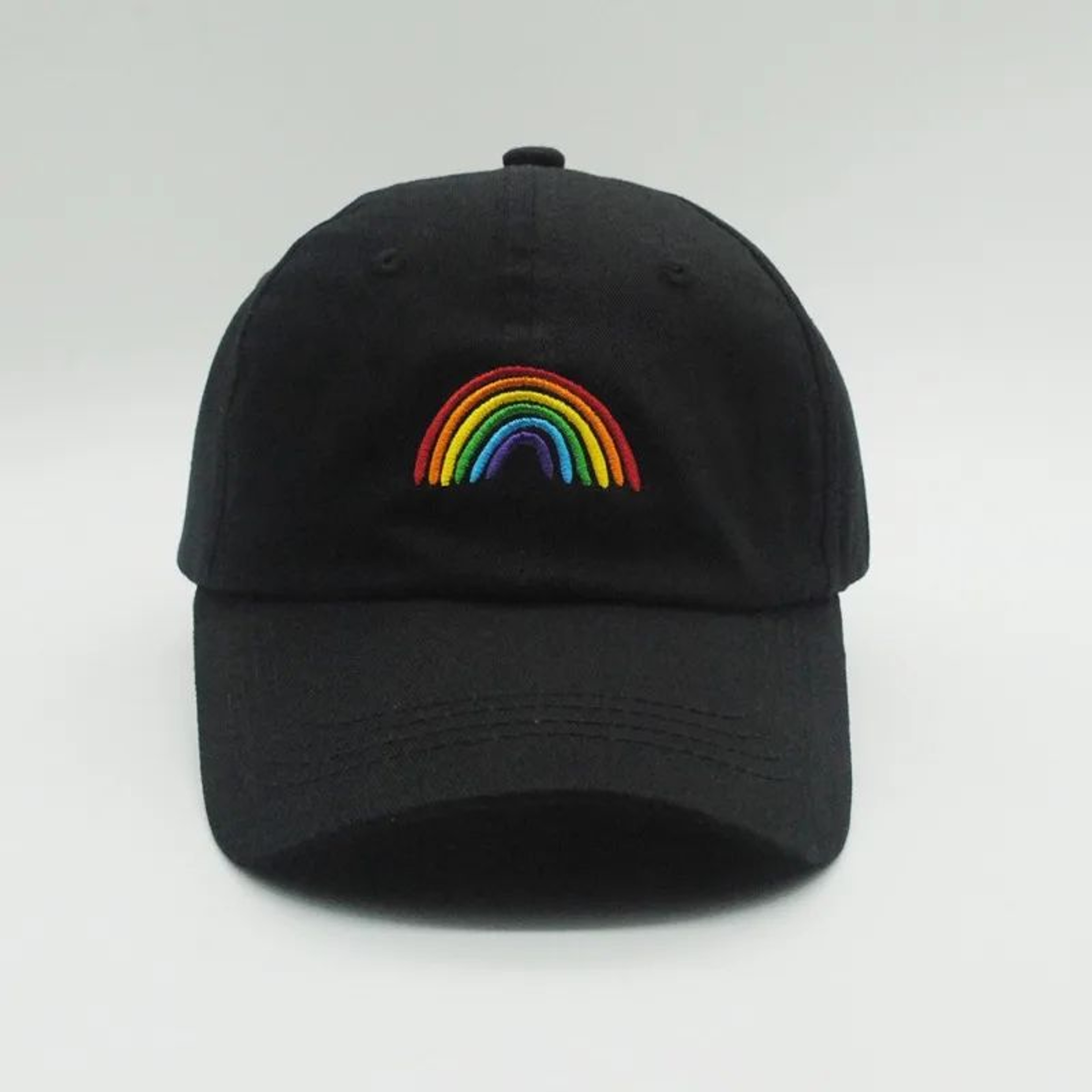 Rainbow Embroidered Adjustable Baseball Cap  Unisex Outdoor Sun Protection Hat 1
