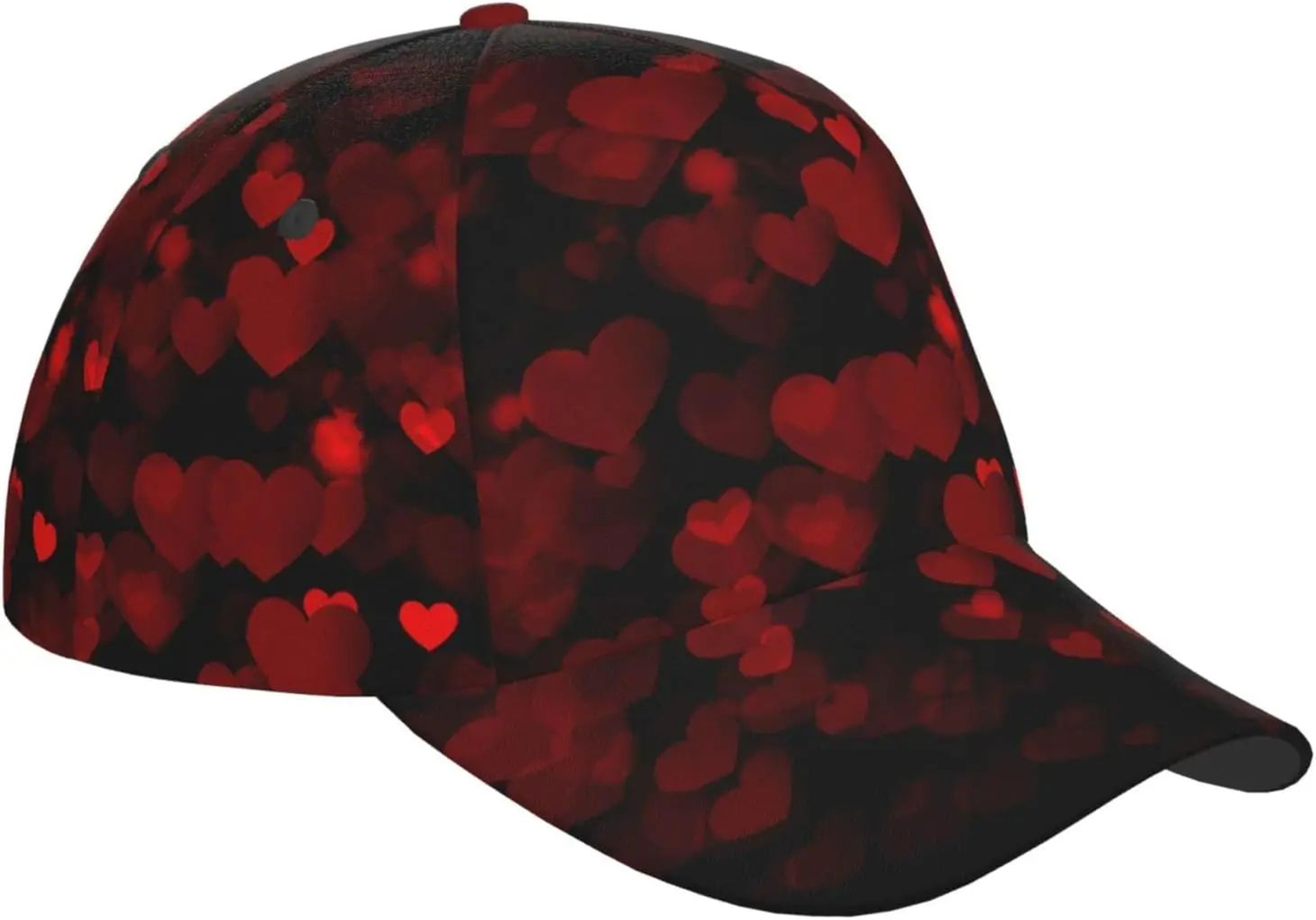 Valentine Hearts Baseball Cap  Adjustable Red Romantic Sun Hat For Men  Women 5