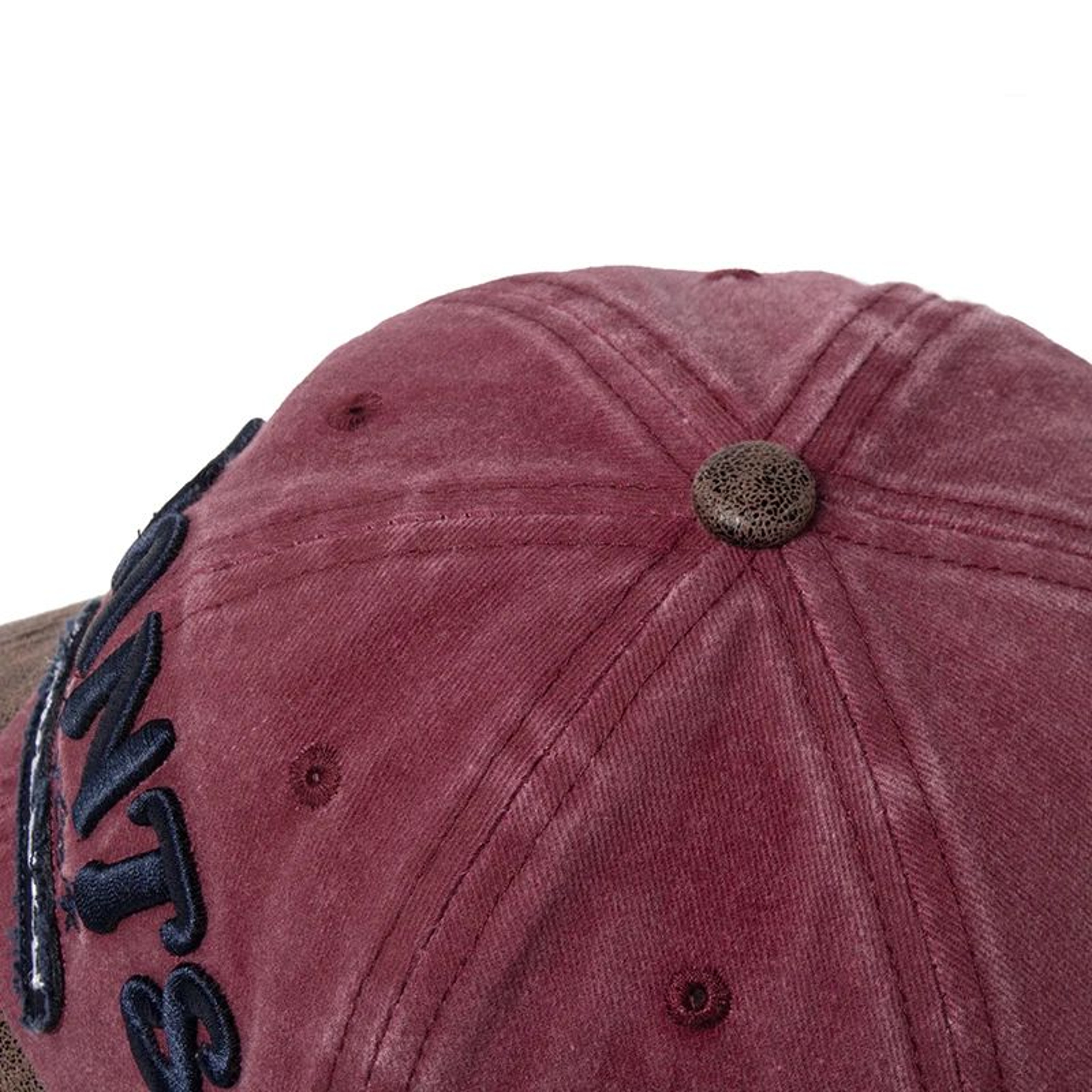 CNTANG PU Leather Letter Embroidered Baseball Cap  Adjustable Casual Sun Visor Hat 3