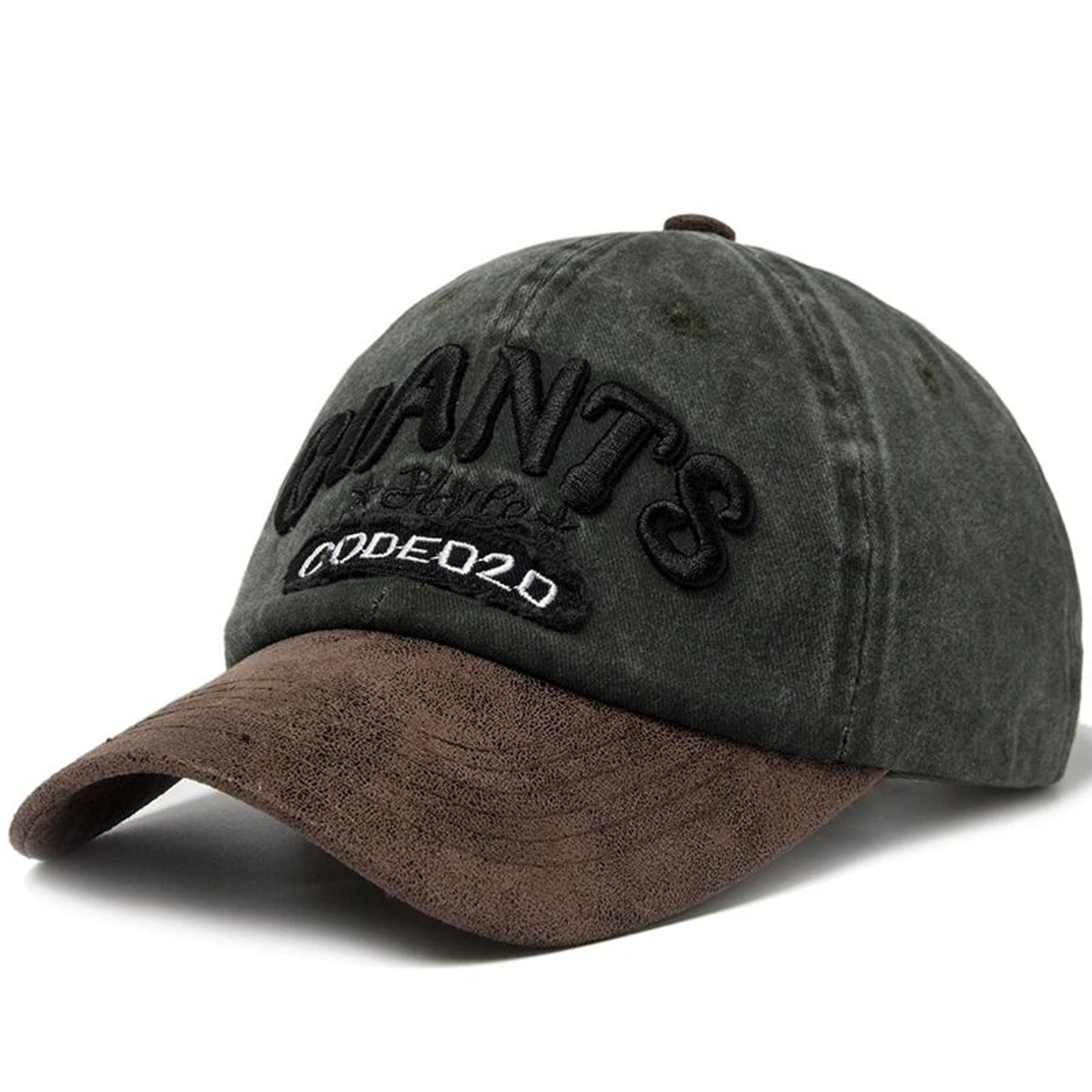CNTANG PU Leather Letter Embroidered Baseball Cap  Adjustable Casual Sun Visor Hat 9