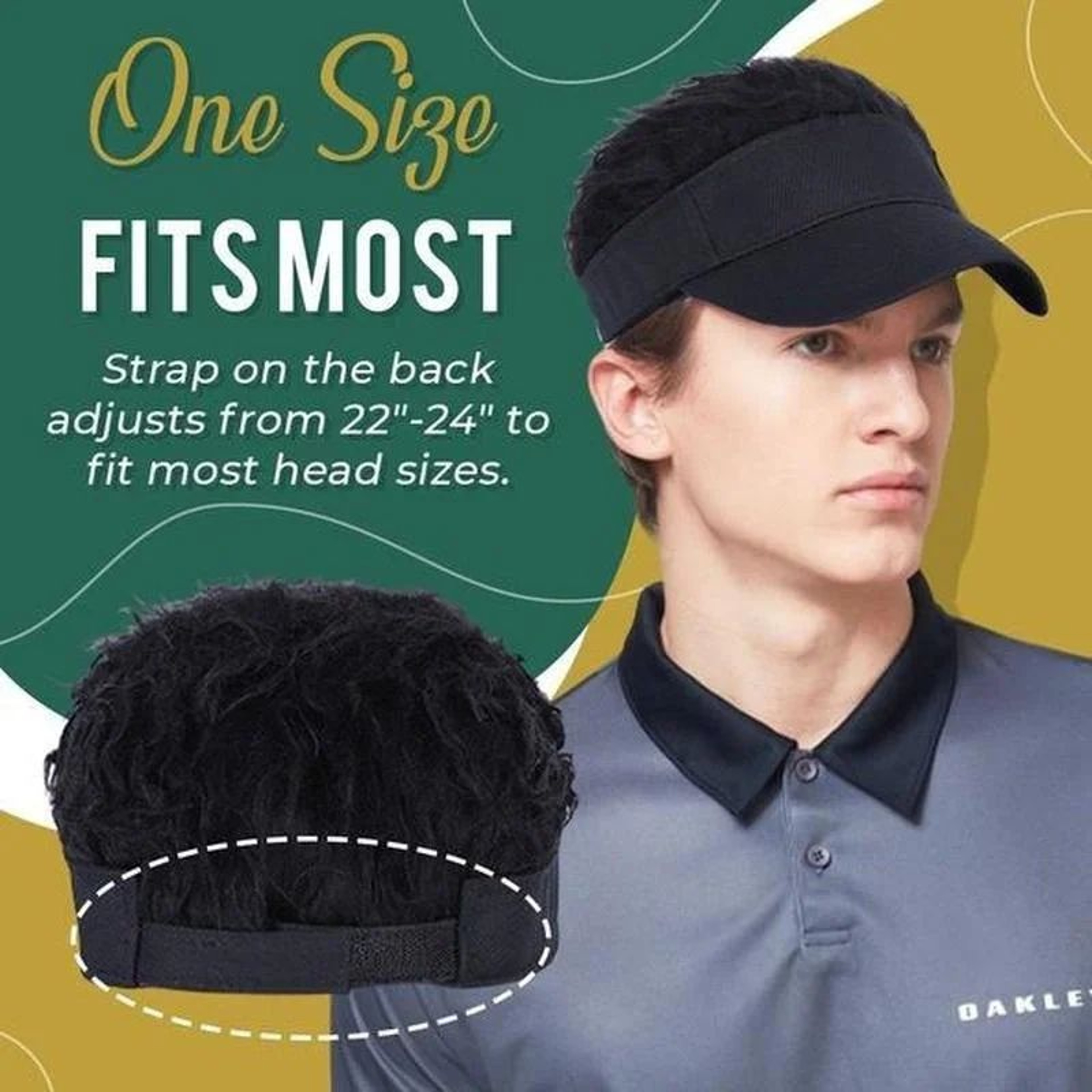 Spiked Hair Visor Cap  Adjustable Sun Visor Hat With Realistic Fake Hair 5