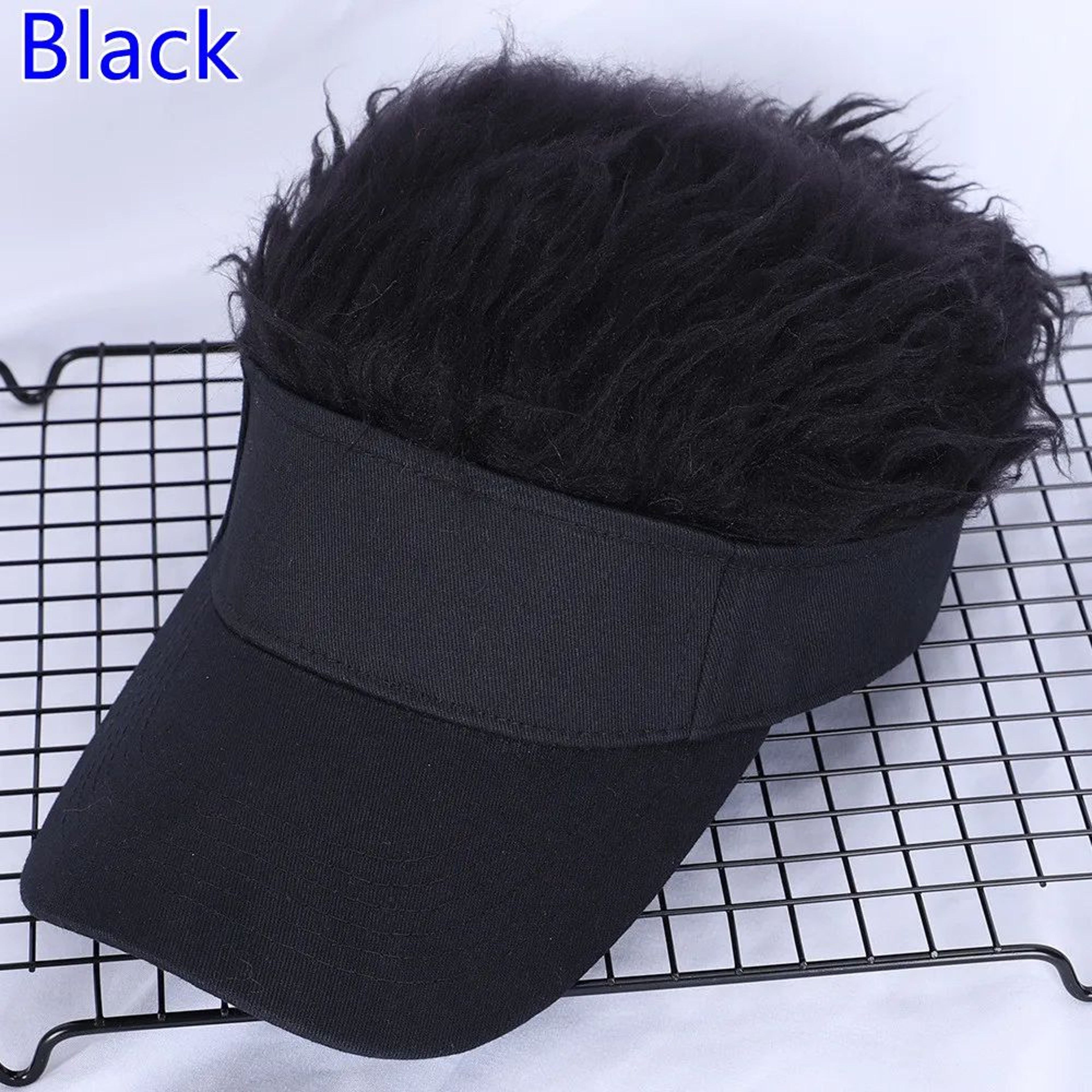 Spiked Hair Visor Cap  Adjustable Sun Visor Hat With Realistic Fake Hair 10