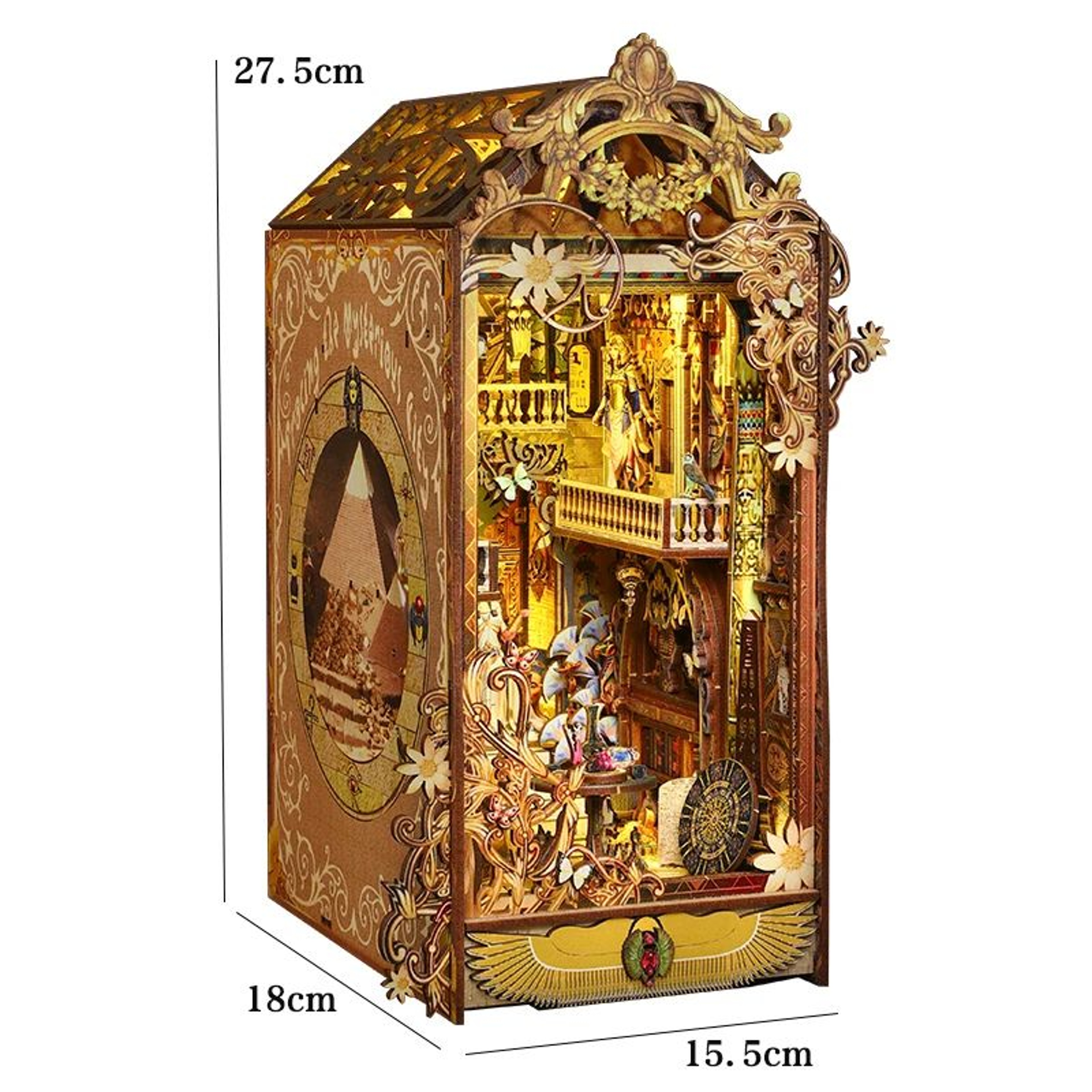 DIY Dollhouse Book Nook Kit  Wooden Puzzle Bookshelf Insert Decor 7