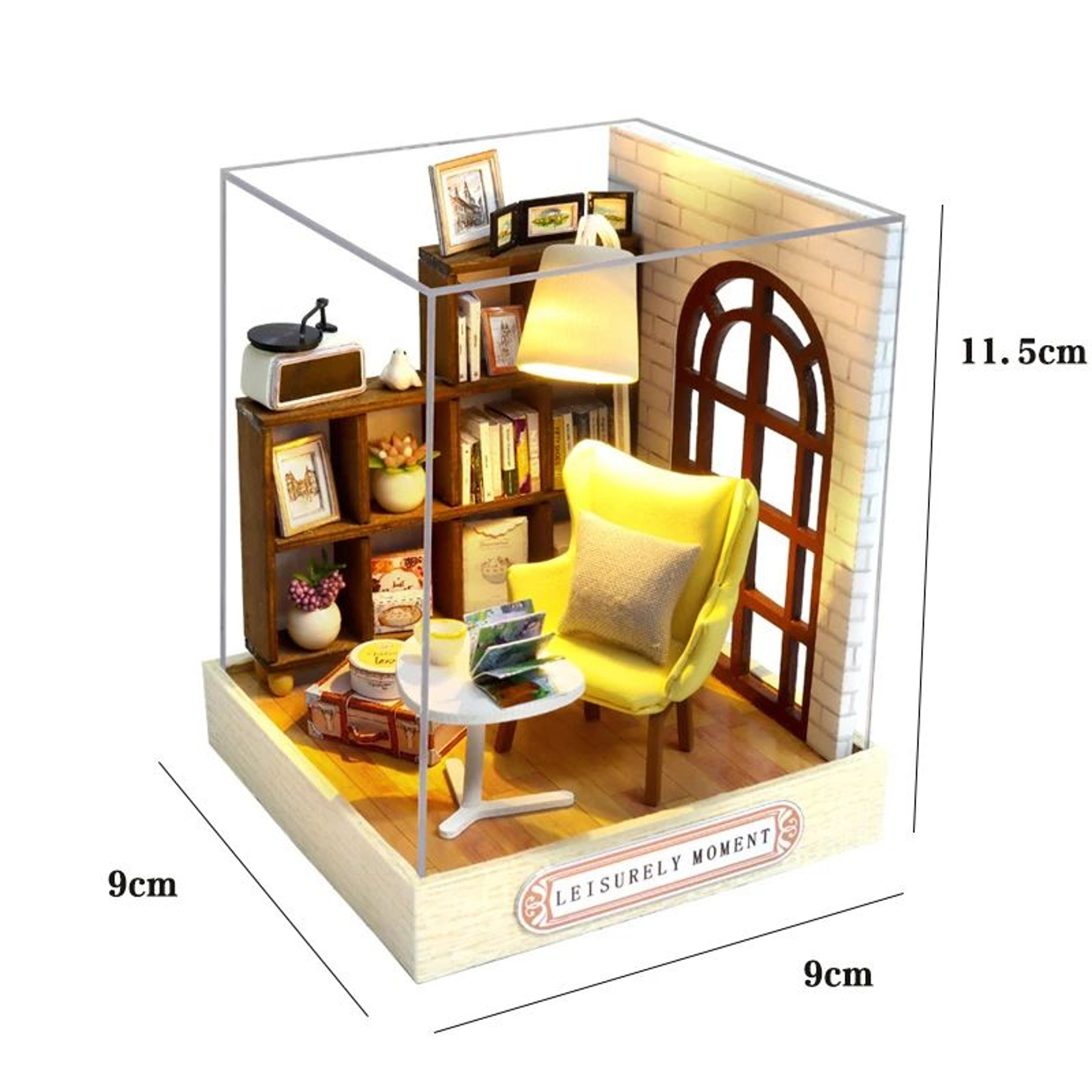 Wooden Flower Garden DIY Book Nook Kit  3D Puzzle Bookshelf Insert With LED Lights 21