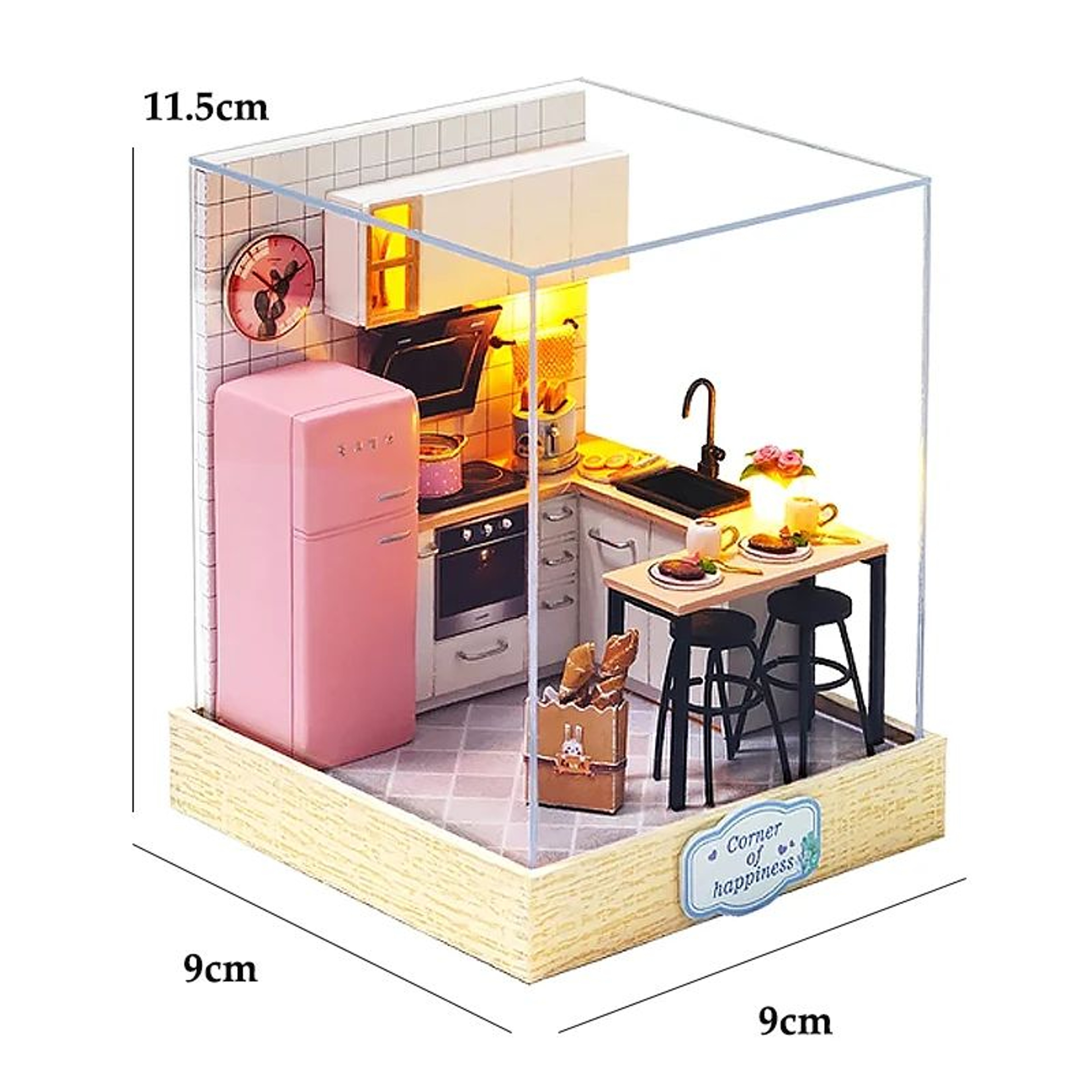 Wooden Flower Garden DIY Book Nook Kit  3D Puzzle Bookshelf Insert With LED Lights 23