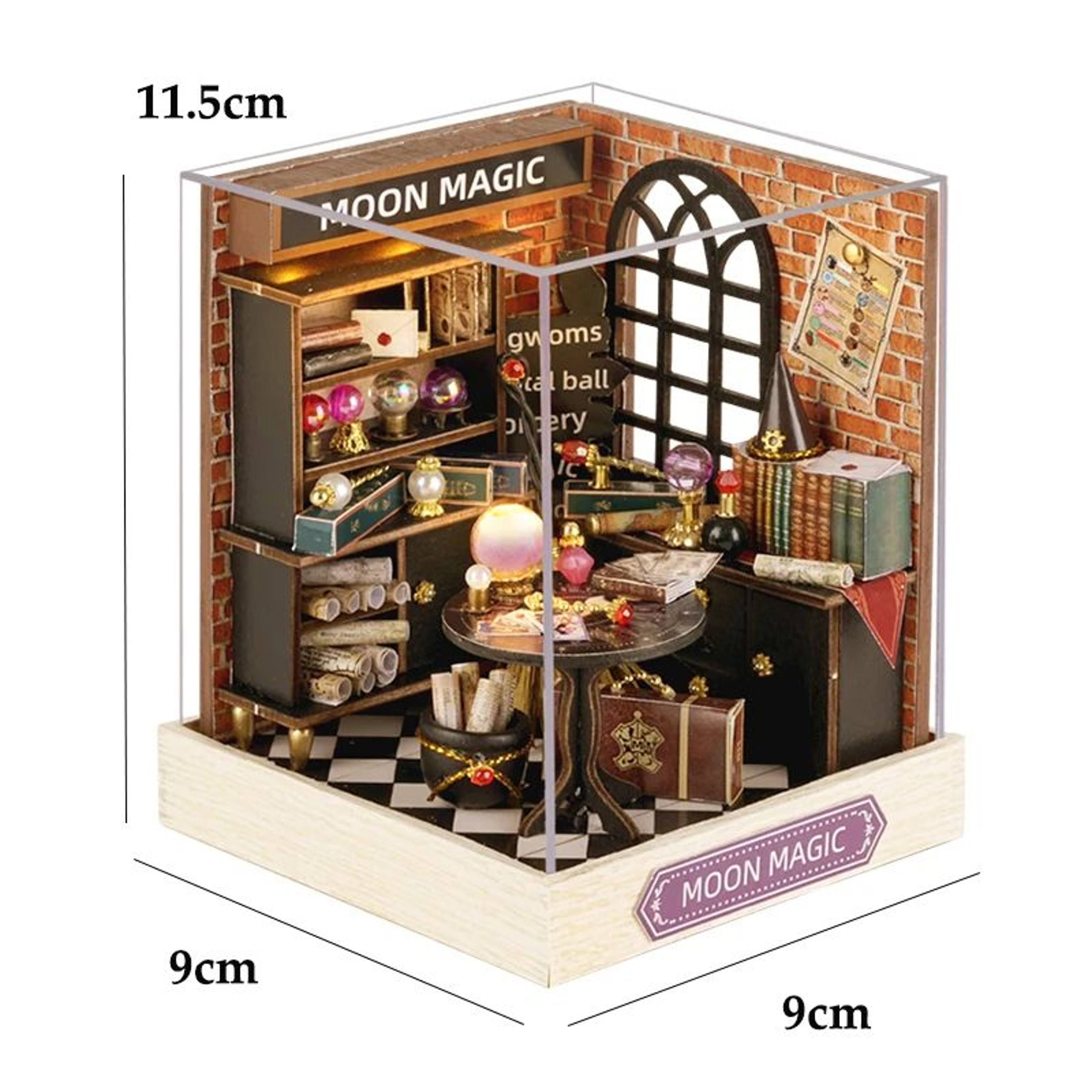 Wooden Flower Garden DIY Book Nook Kit  3D Puzzle Bookshelf Insert With LED Lights 25