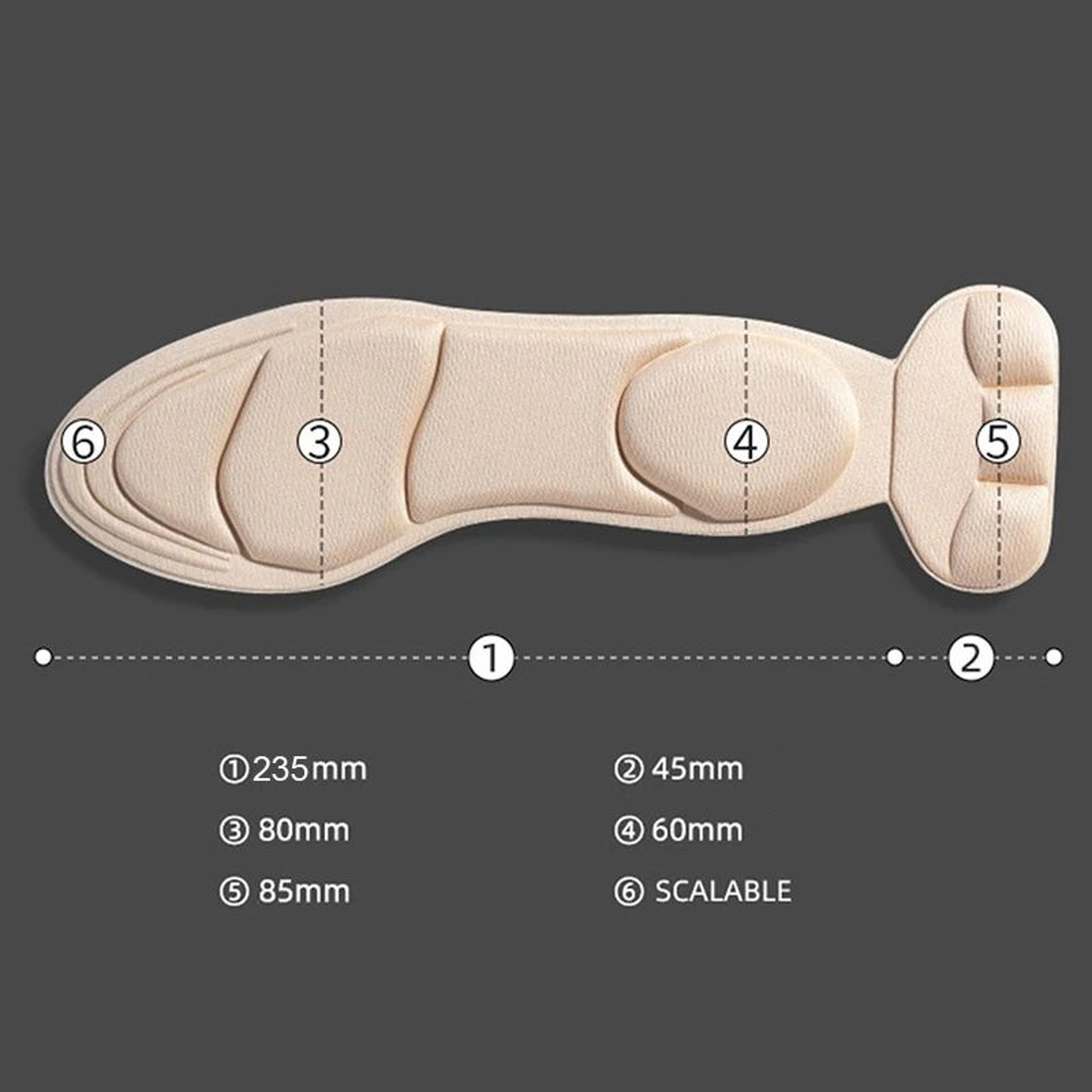 Memory Foam Cuttable Shoe Insoles For Women  AntiSlip High Heel Comfort Cushion Pads 2