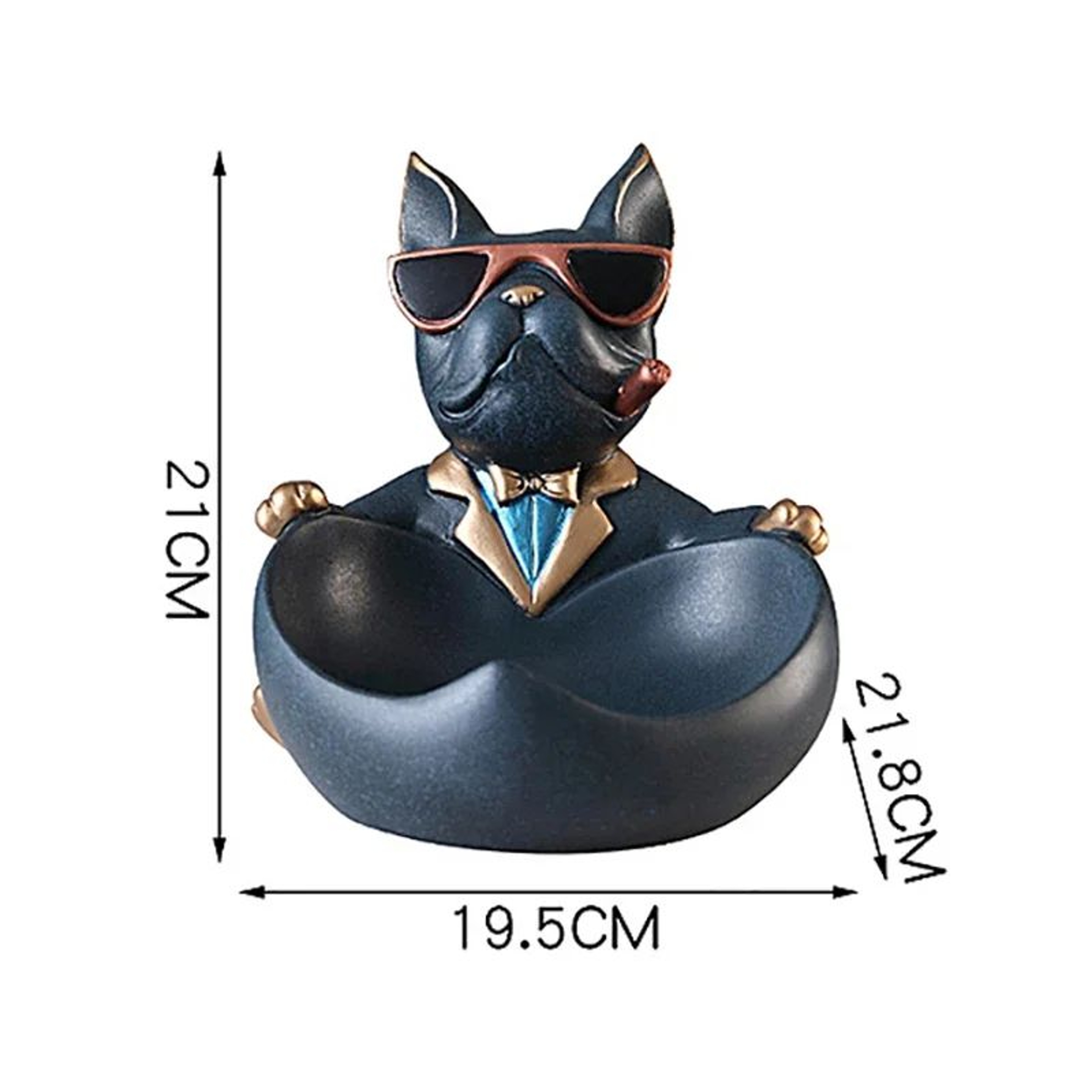 Black Resin Dog Statue Storage Box  Decorative Dog Figurine Organizer For Keys Phone  Candy 5