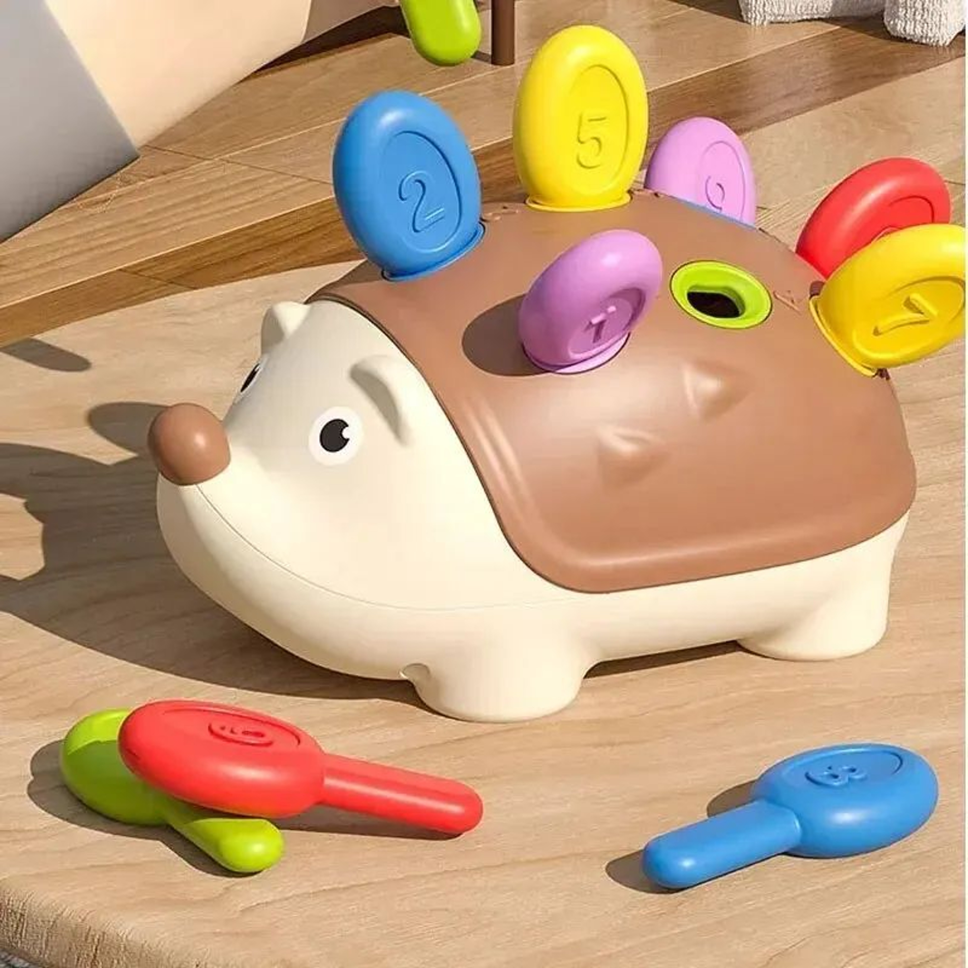 Montessori Hedgehog Fine Motor Toy  Colorful Peg Sensory Learning Toy For Toddlers 0