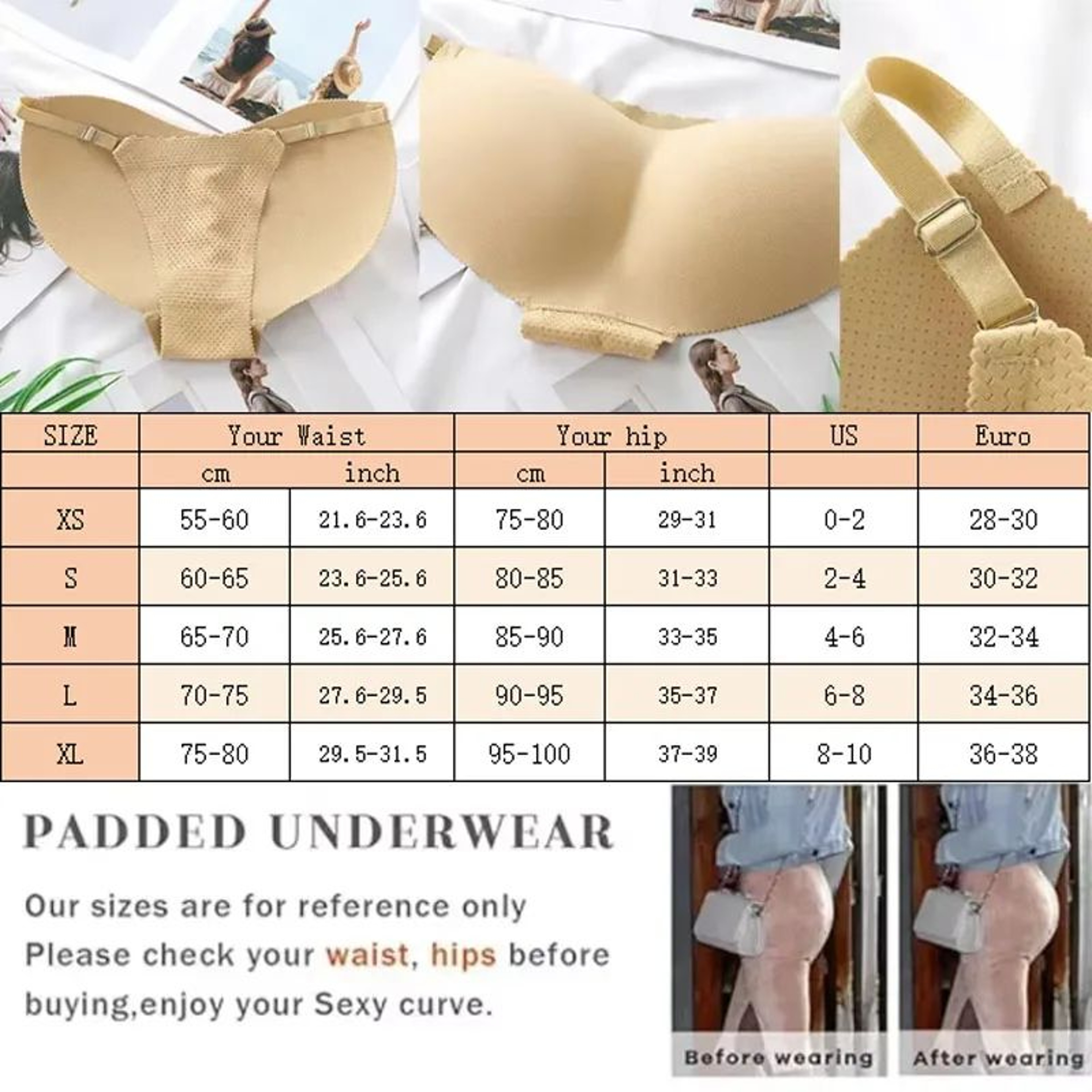 Womens Padded Butt Lifter Shapewear Panties  Seamless Hip Enhancer Booty Shaper Underwear 3