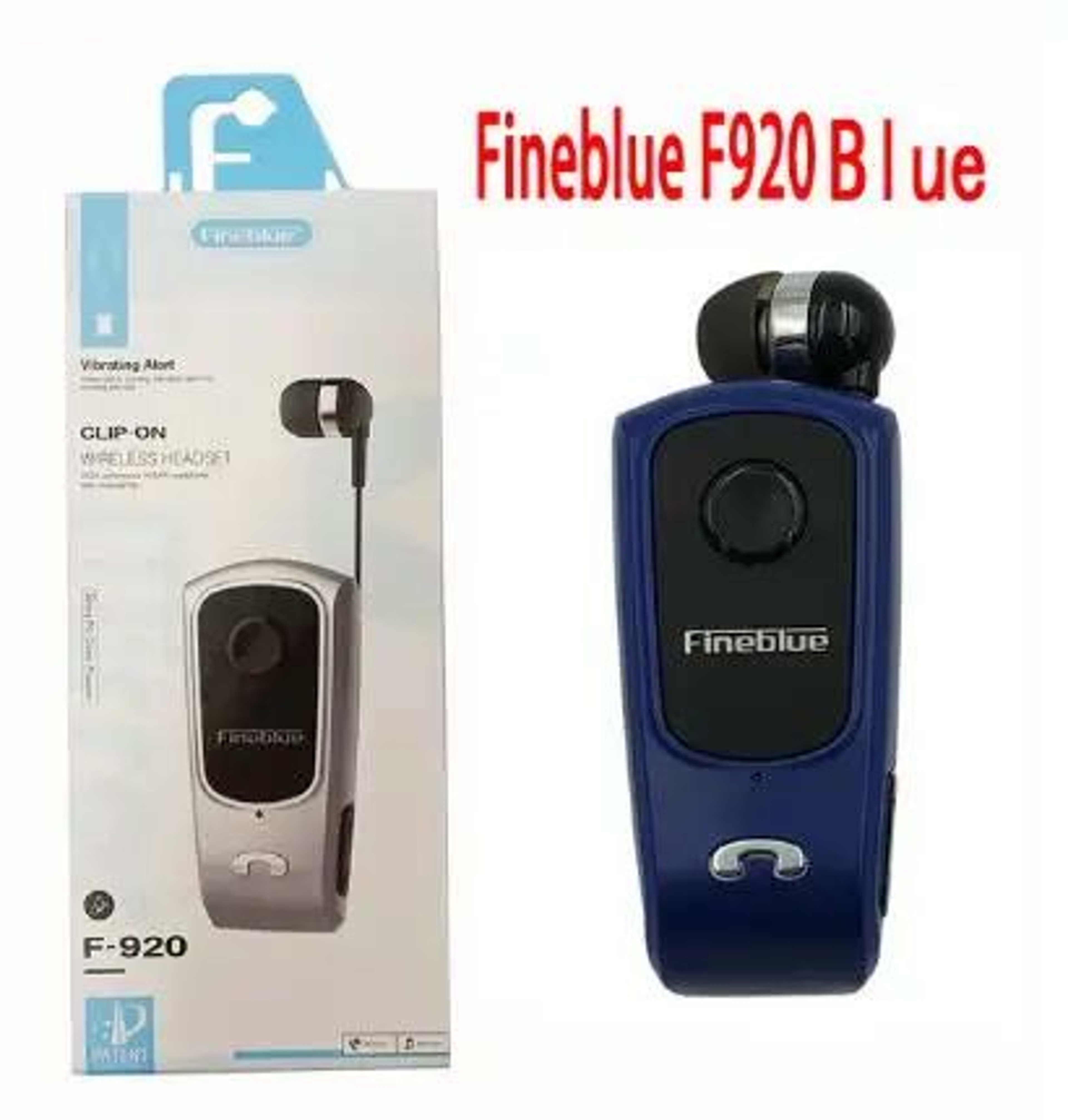 FineBlue F920 Bluetooth 53 Retractable Wireless Earbud Headset  ClipOn Sports Earphone With Vibrati
