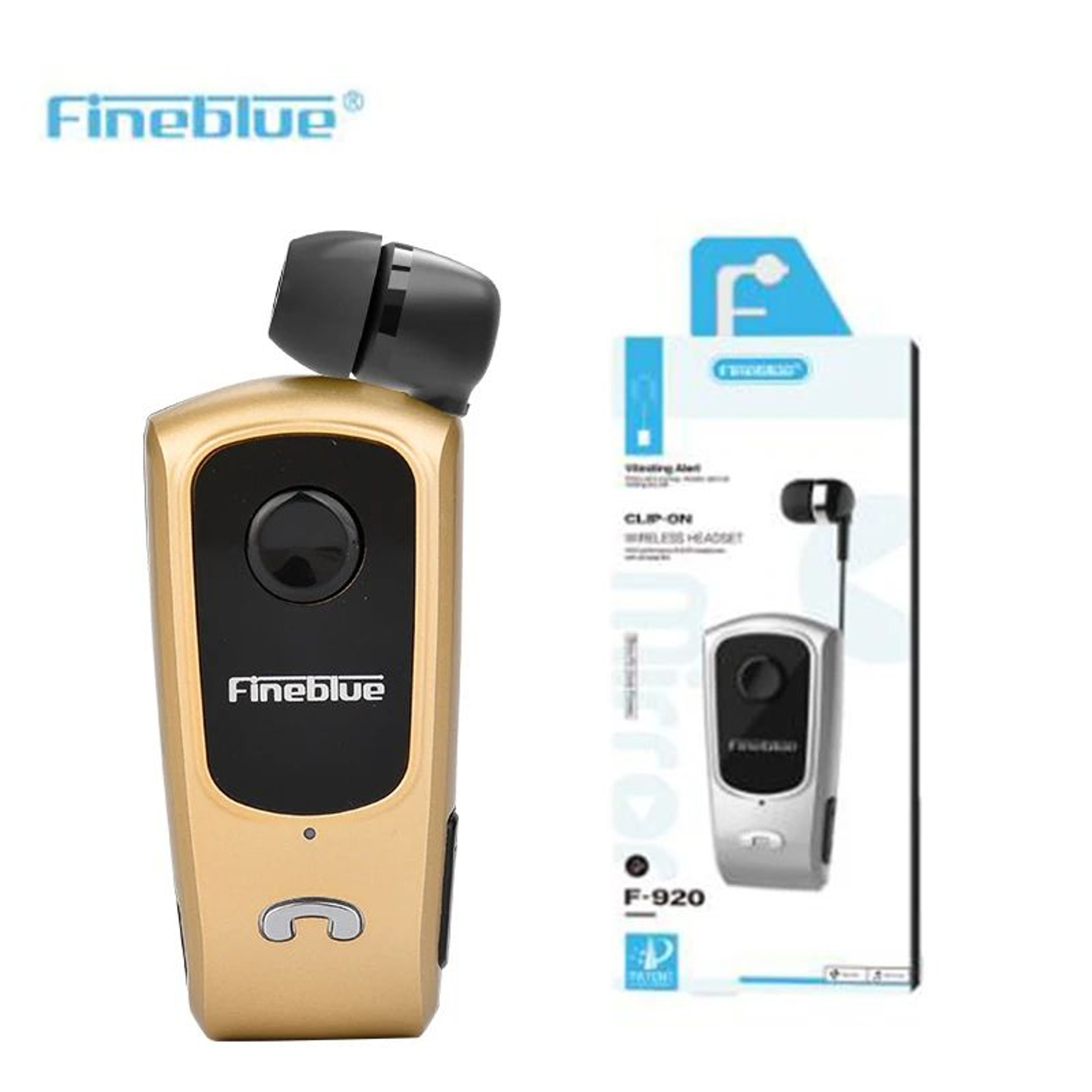 FineBlue F920 Bluetooth 53 Retractable Wireless Earbud Headset  ClipOn Sports Earphone With Vibrati