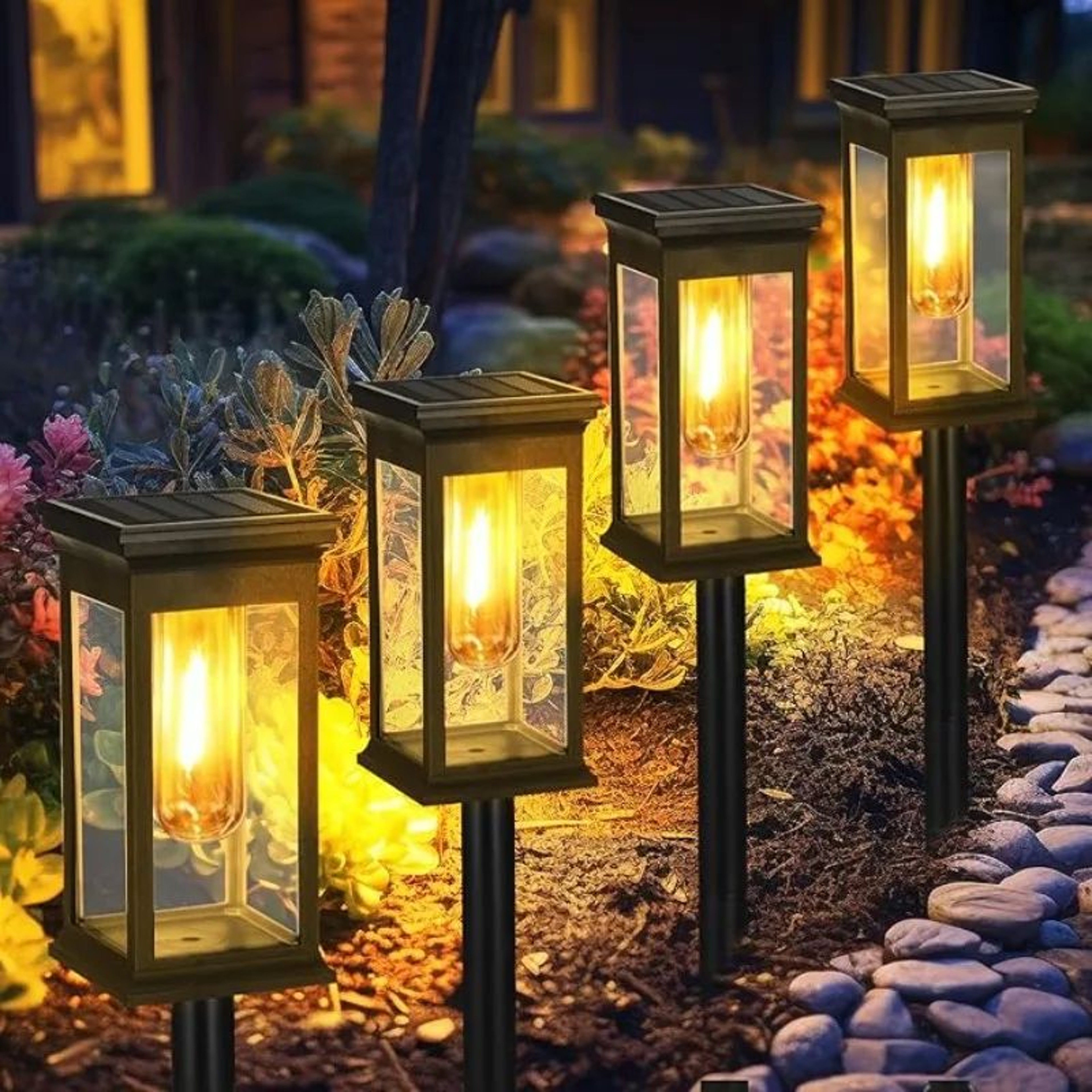 Solar Garden Pathway Lights Outdoor  IP65 Waterproof Automatic Landscape Lawn Lights 0