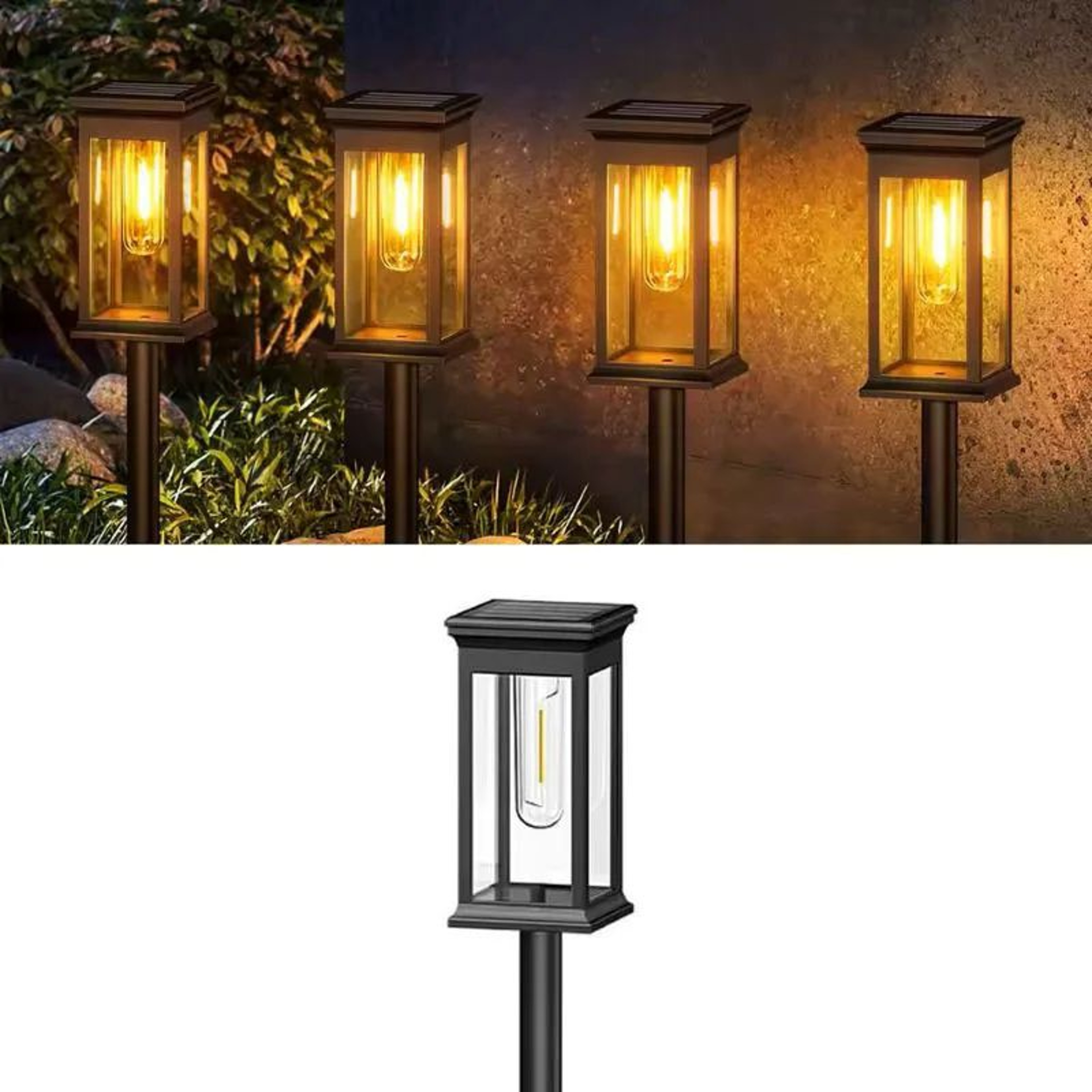 Solar Garden Pathway Lights Outdoor  IP65 Waterproof Automatic Landscape Lawn Lights 6