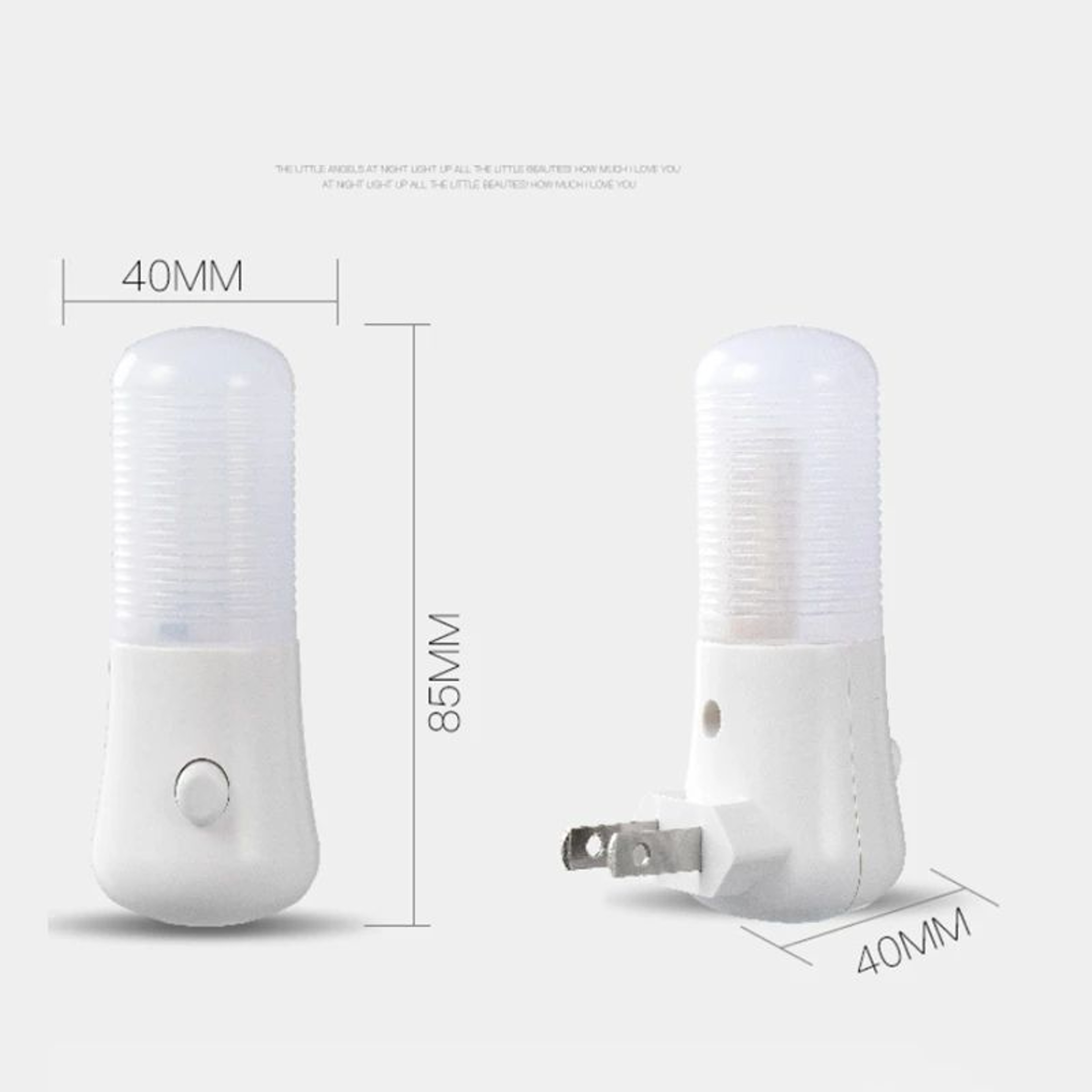 LED Push Button Night Light  PlugIn Bedside Lamp For Bedroom Hallway  Baby Room 2