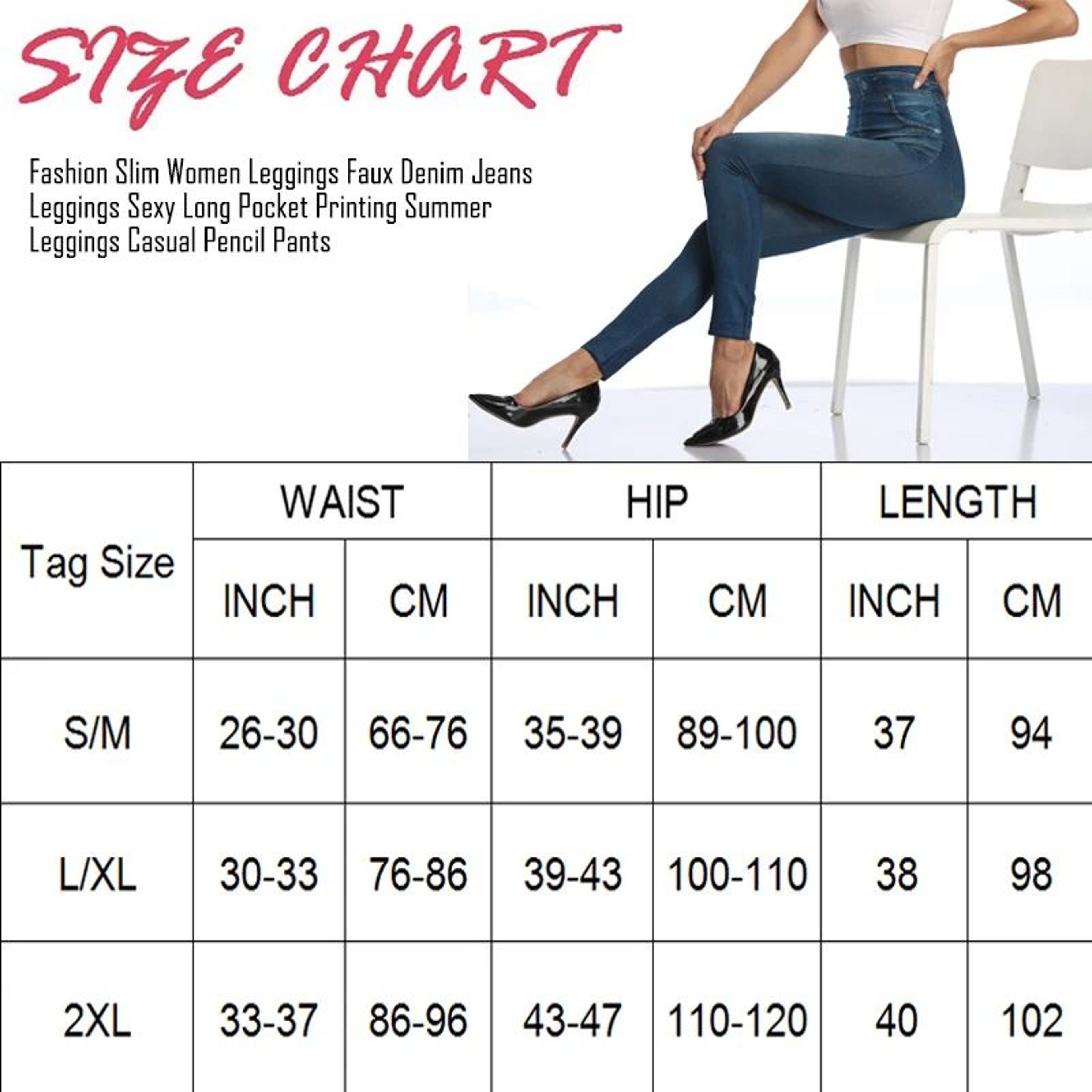 Miss Moly High Waist Faux Denim Jeggings  Womens Slim Fit Stretch Jean Leggings 5