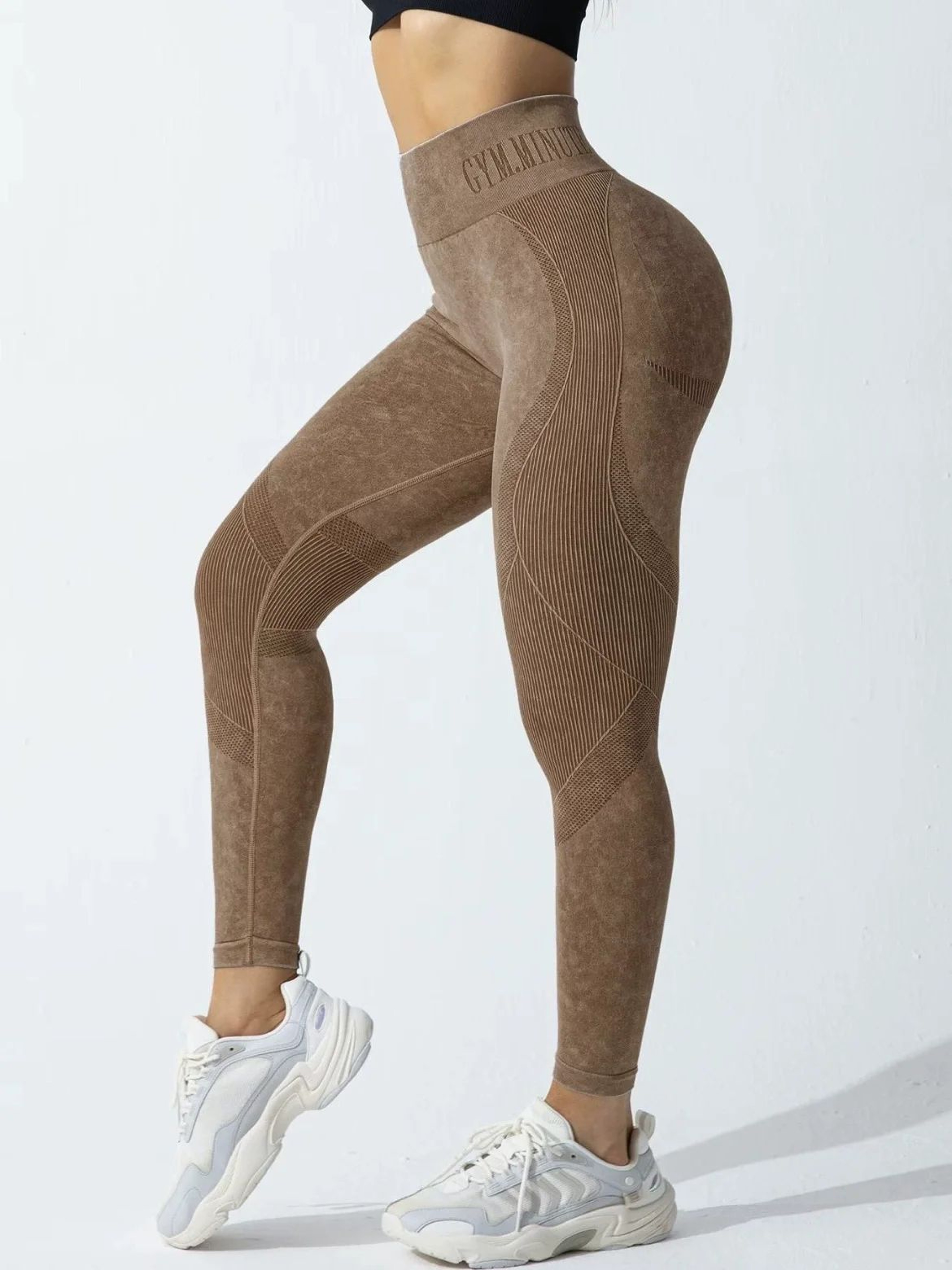 Seamless High Waist Booty Lift Gym Leggings  Womens Sand Washed Yoga Workout Pants 13