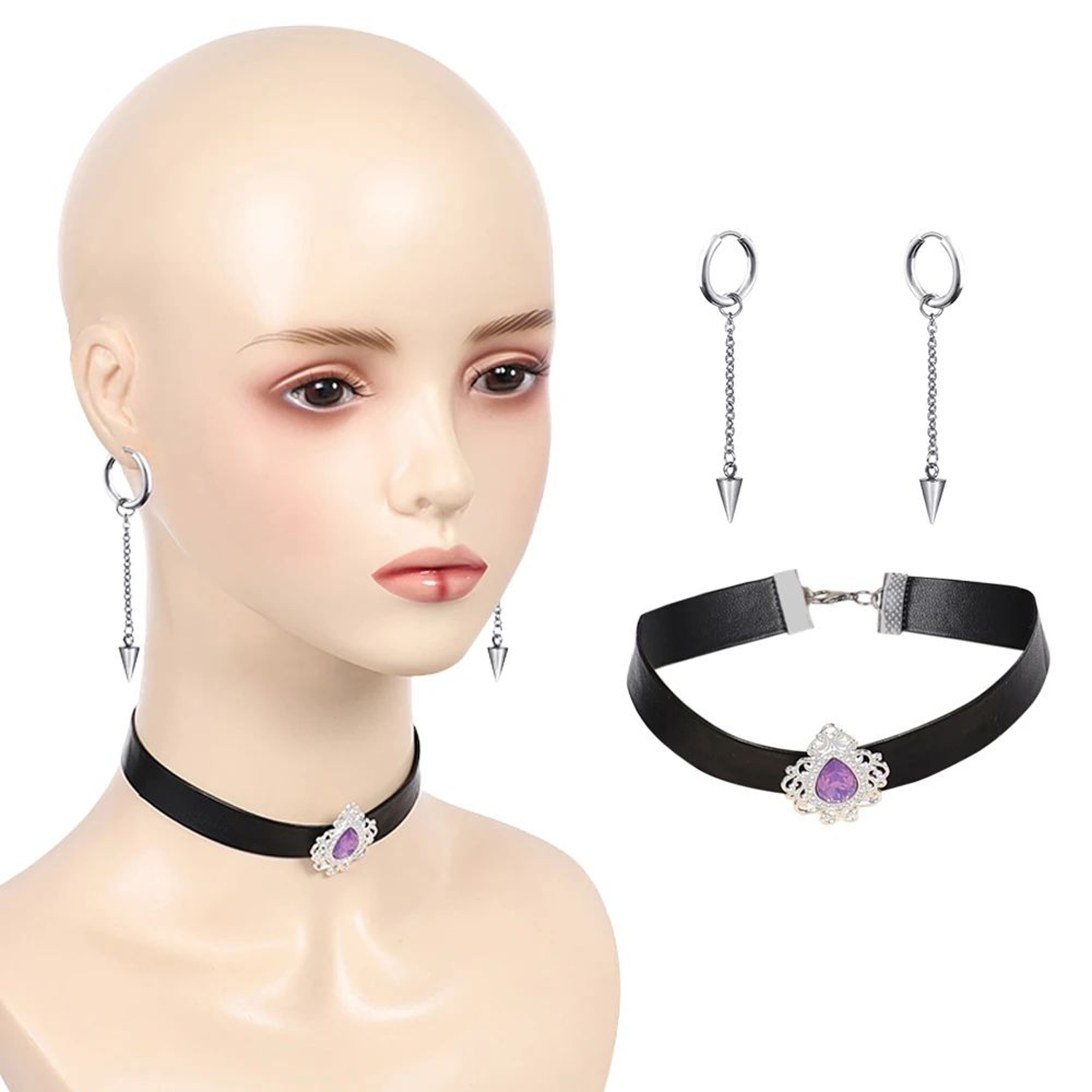 Fantasia Zorumira Devil Cosplay Jewelry Set  Anime Choker  Earrings Costume Accessories 0