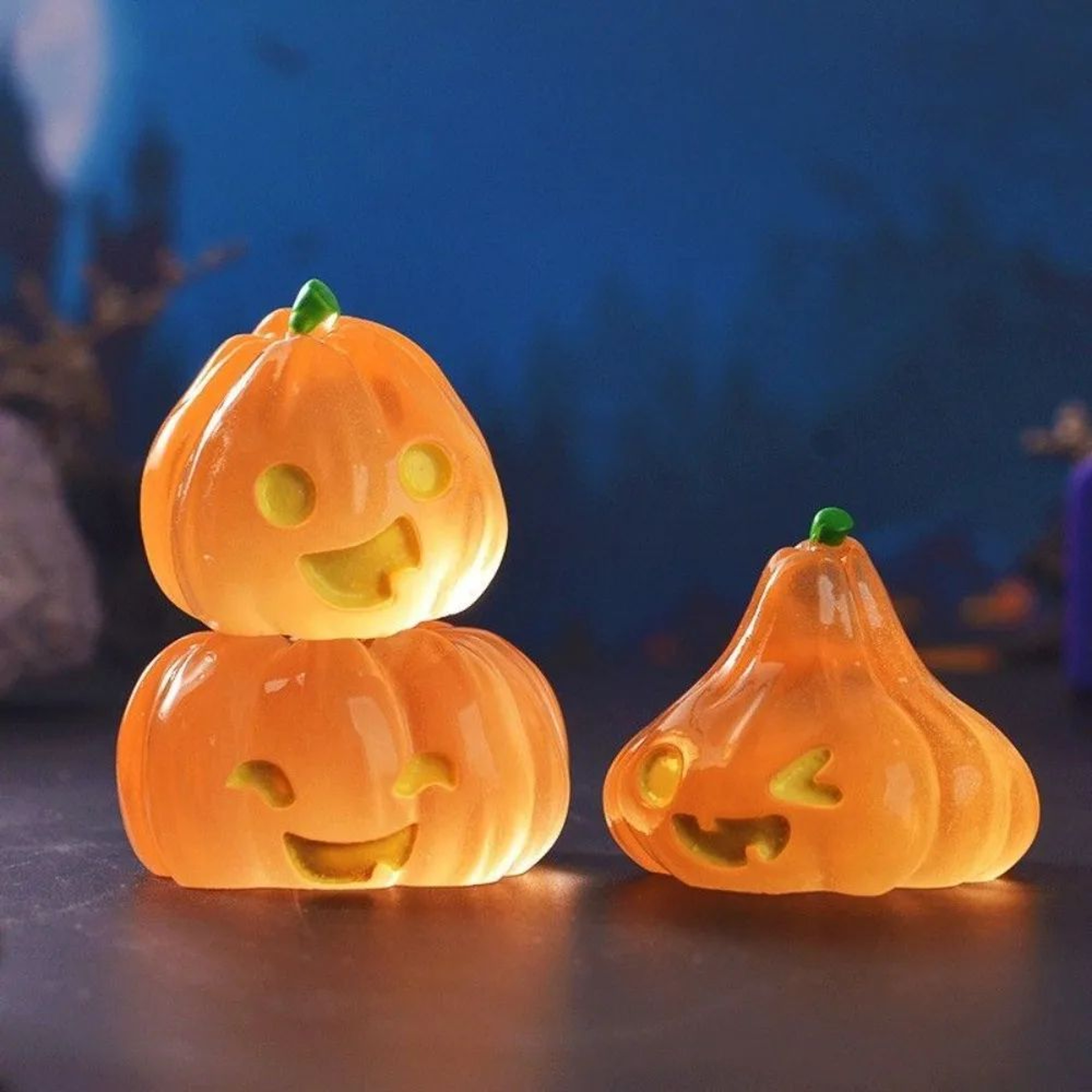 Mini Luminous Halloween Pumpkin Ghost Resin Ornament  Micro Landscape DIY Decoration 2