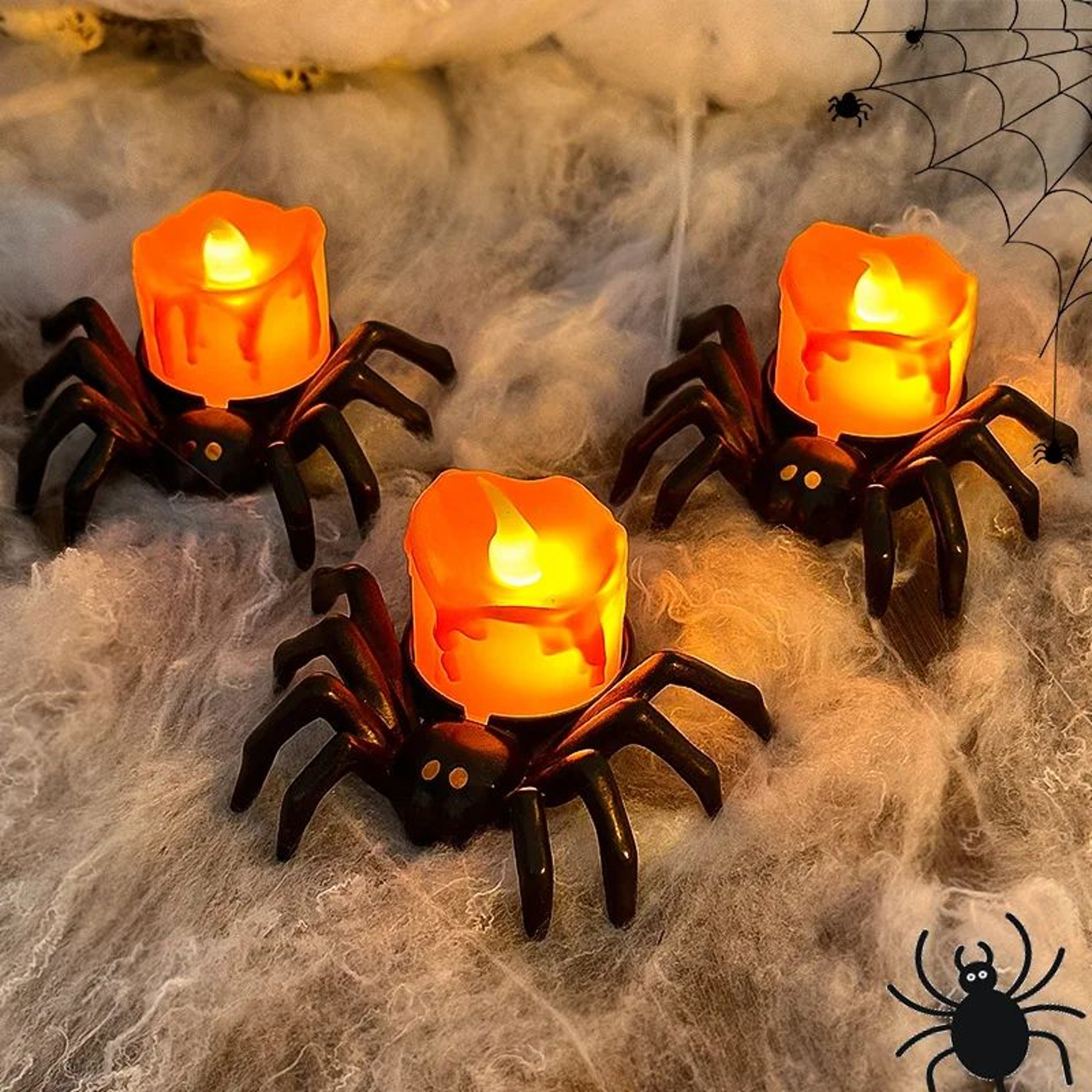 LED Halloween Spider Night Light Decoration  Spooky Party  Haunted House Prop 0