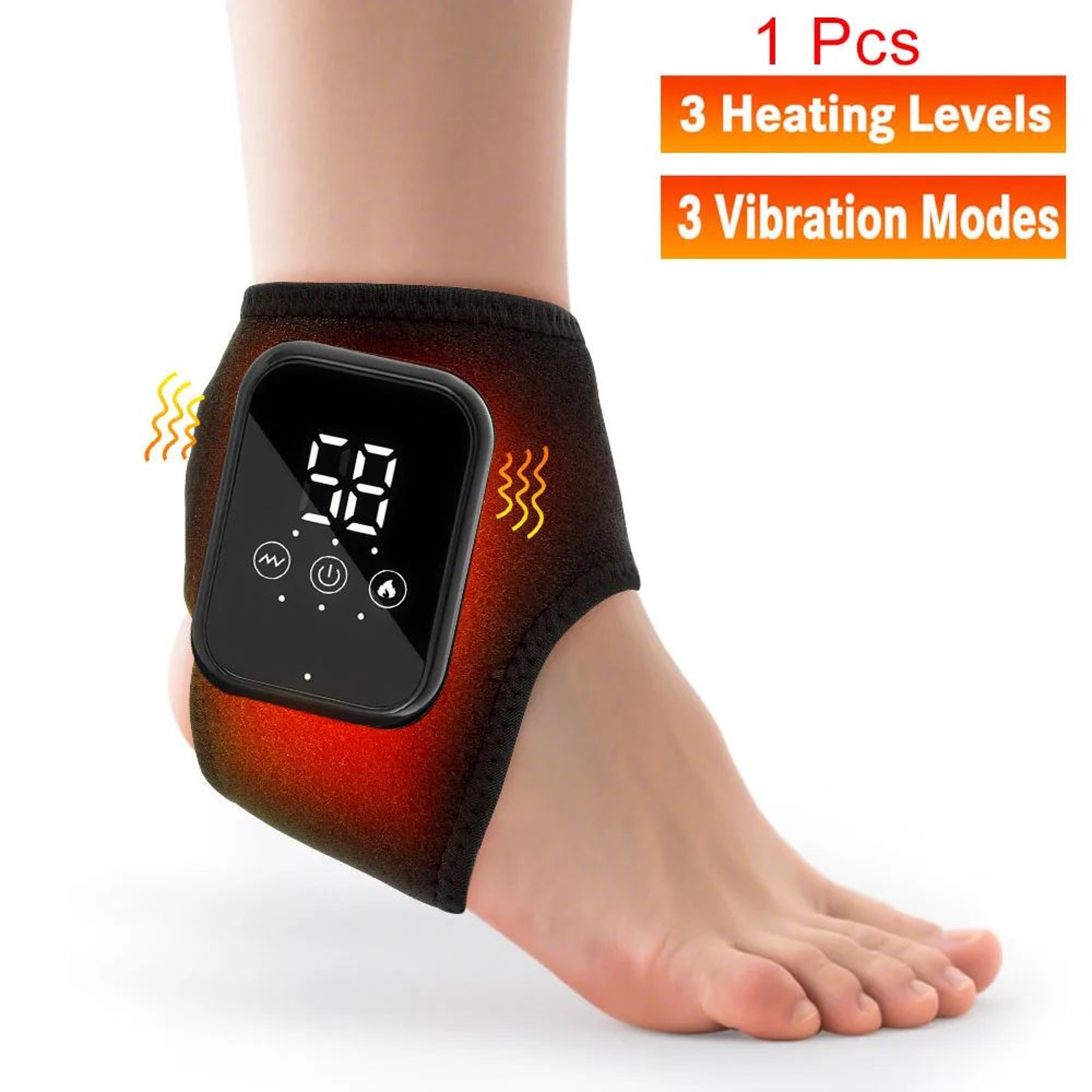 Rechargeable Heated Ankle Brace Massager With Vibration  Adjustable Compression Support 6