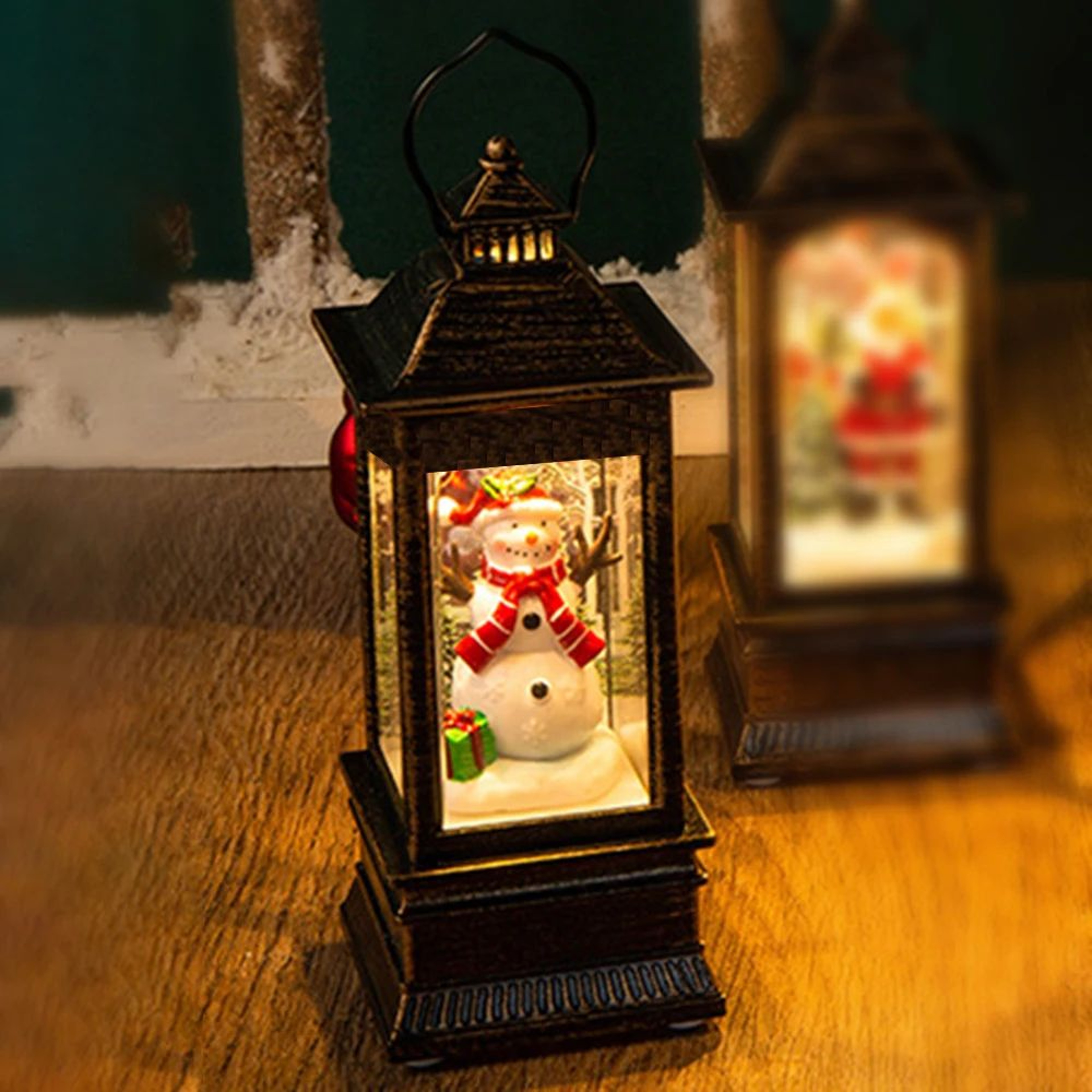 Christmas Santa Lantern Night Light  Decorative Desktop Holiday Lamp 4