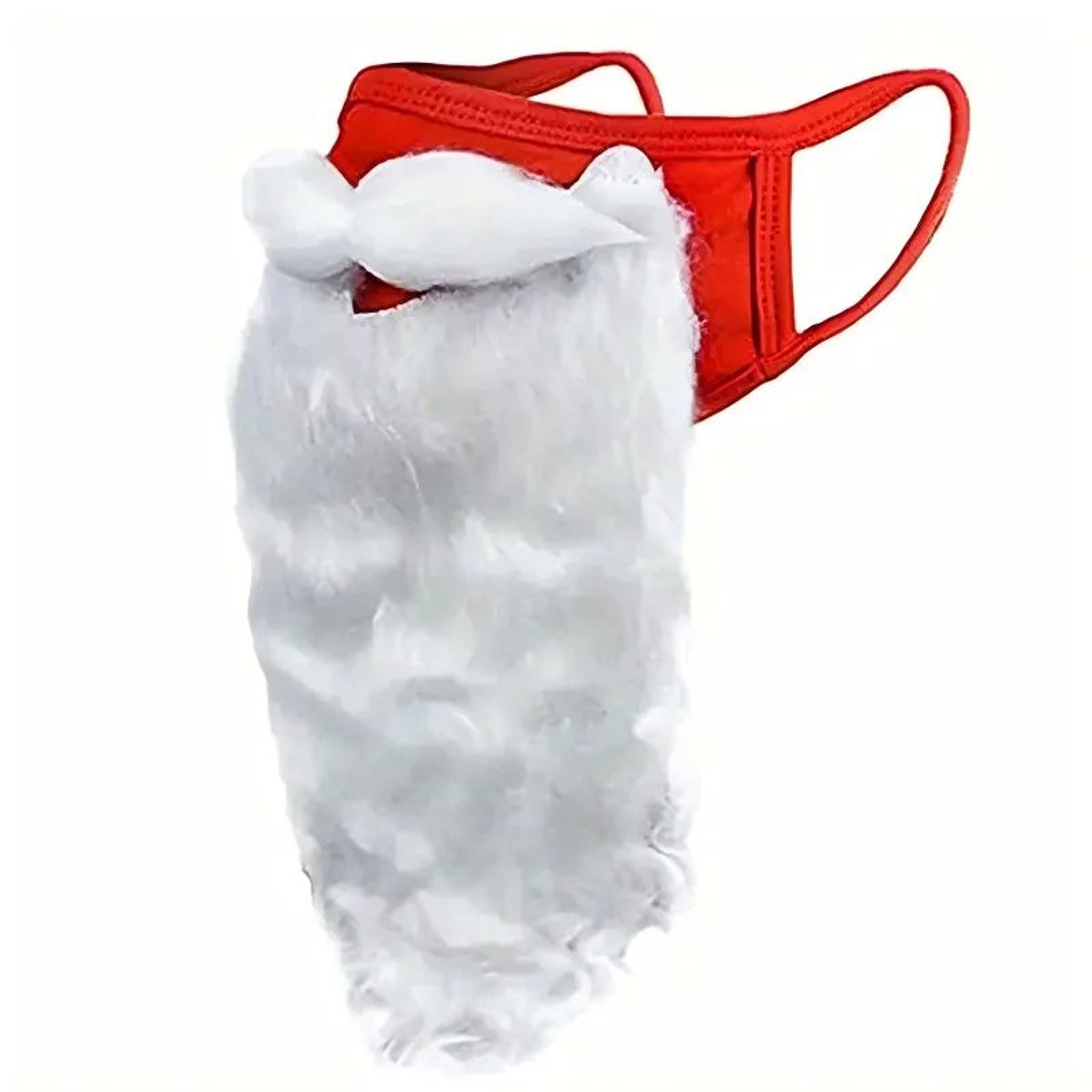 Santa Claus Beard Mask Costume Prop  Red  White Christmas Holiday Prank Mask 2