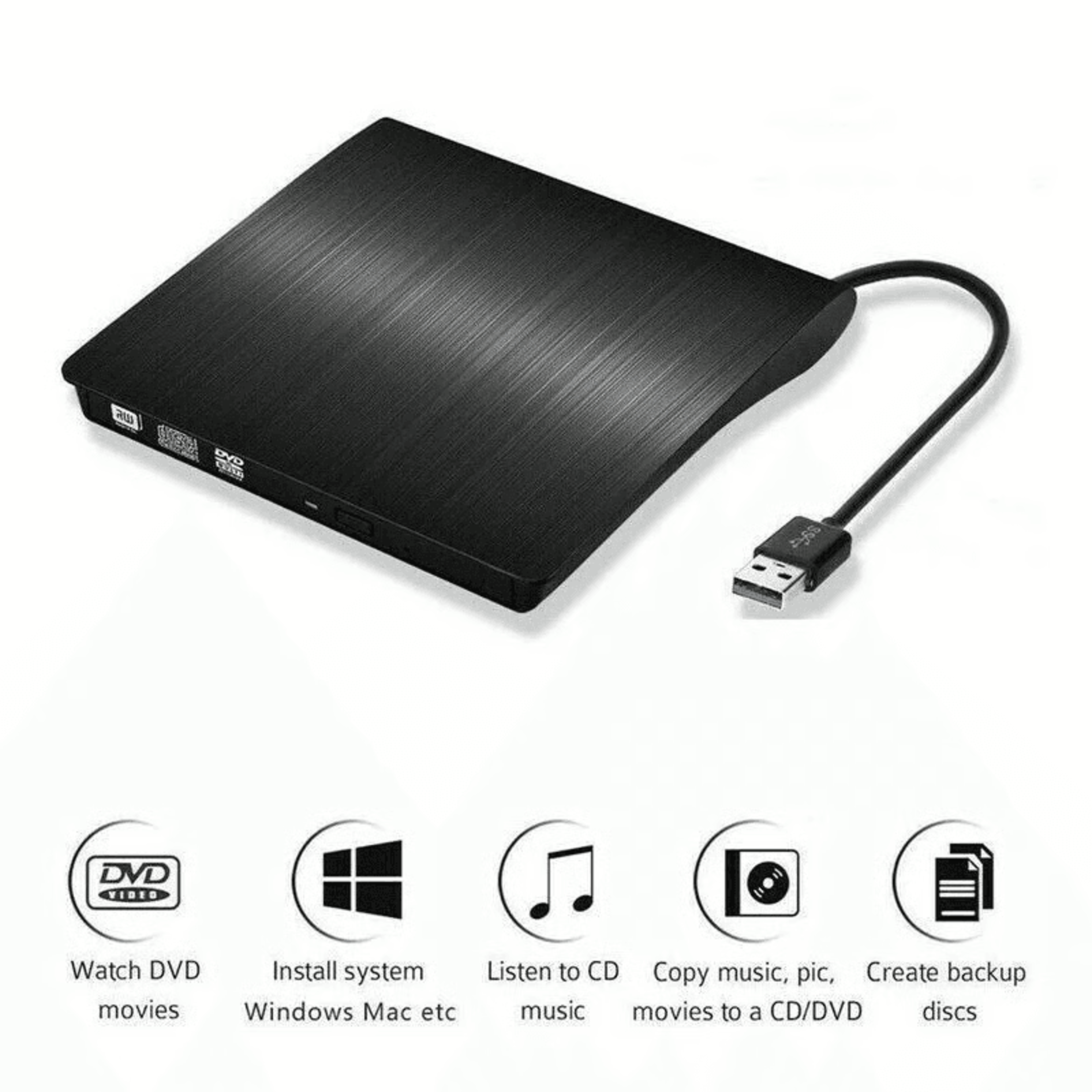 Slim External DVD Drive USB 30  CDDVD Burner  Reader For Laptop PC And Mac 6