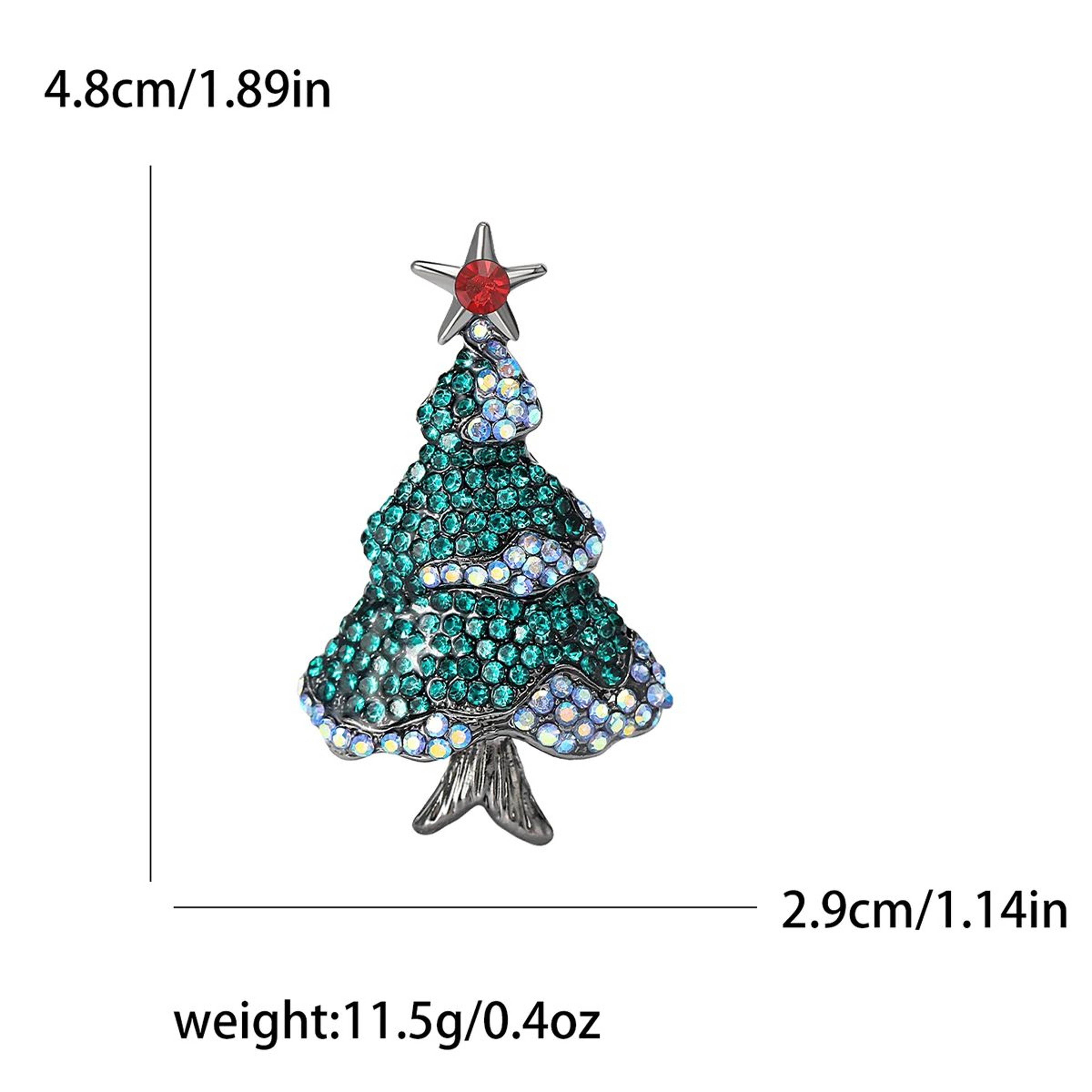 Rhinestone Enamel Christmas Tree Brooch Pin  Festive Holiday Lapel Jewelry For Women  Men 3
