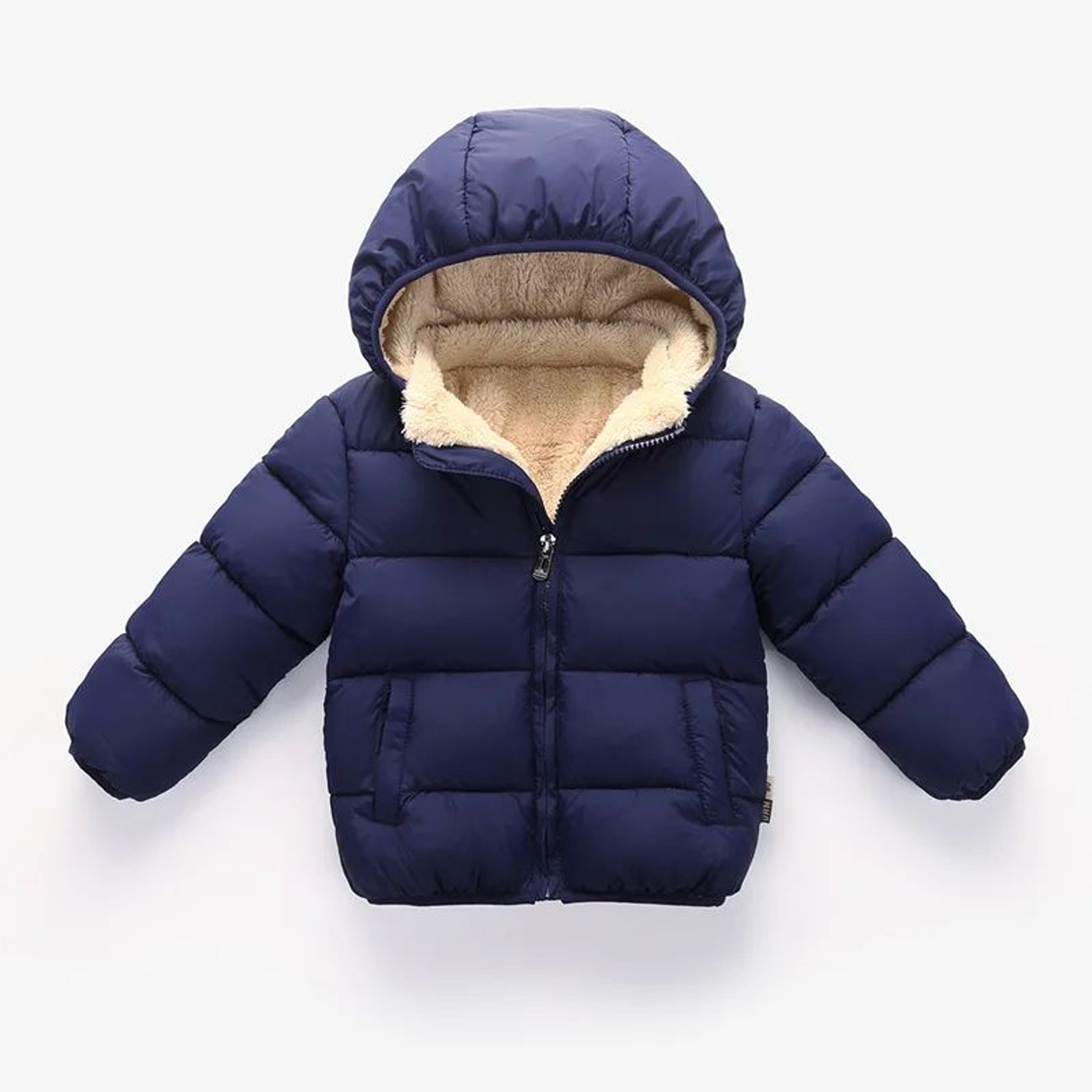 Kids Plush Fur Hooded Winter Jacket  Thick Warm CottonPadded Coat For Boys  Girls 36Y 8