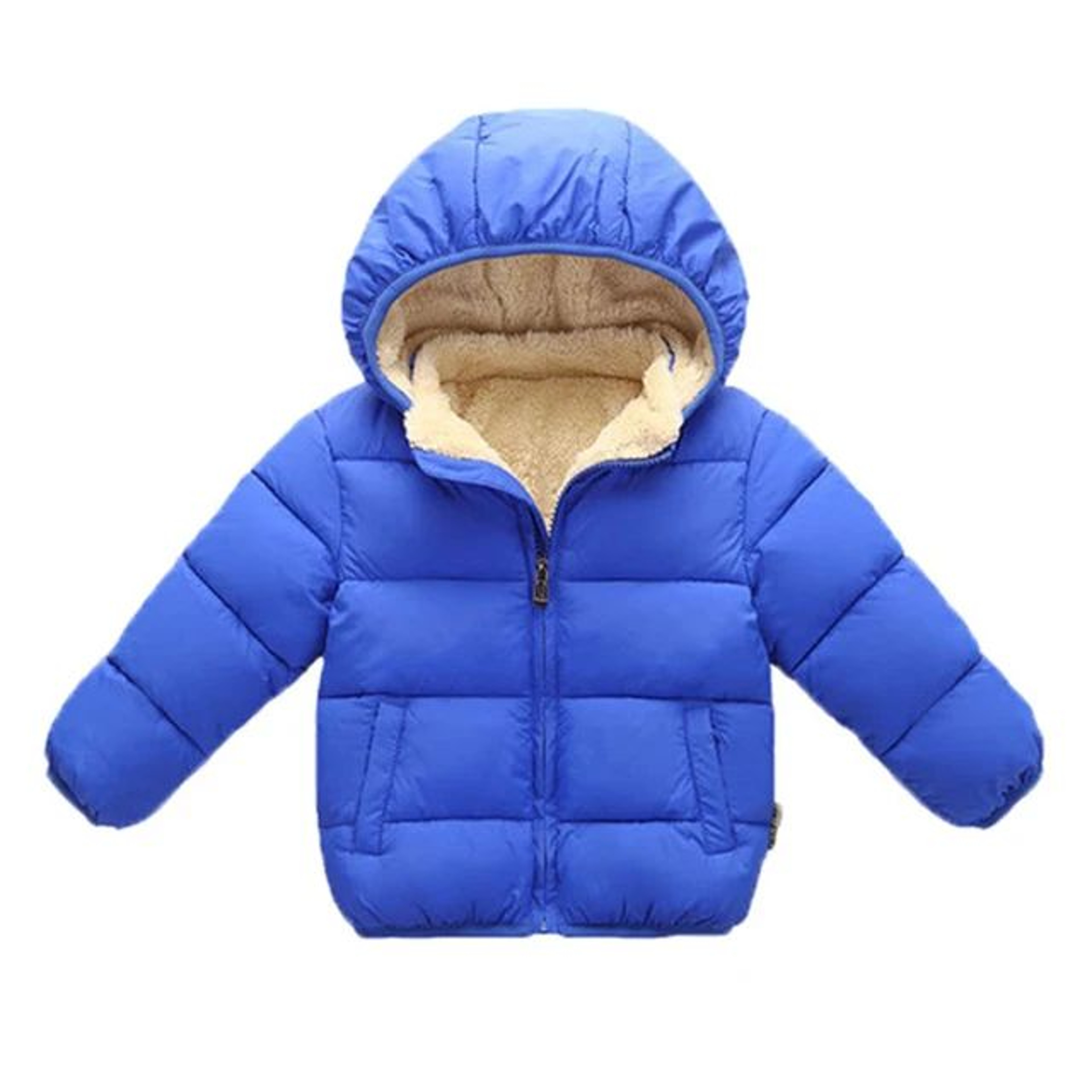 Kids Plush Fur Hooded Winter Jacket  Thick Warm CottonPadded Coat For Boys  Girls 36Y 7