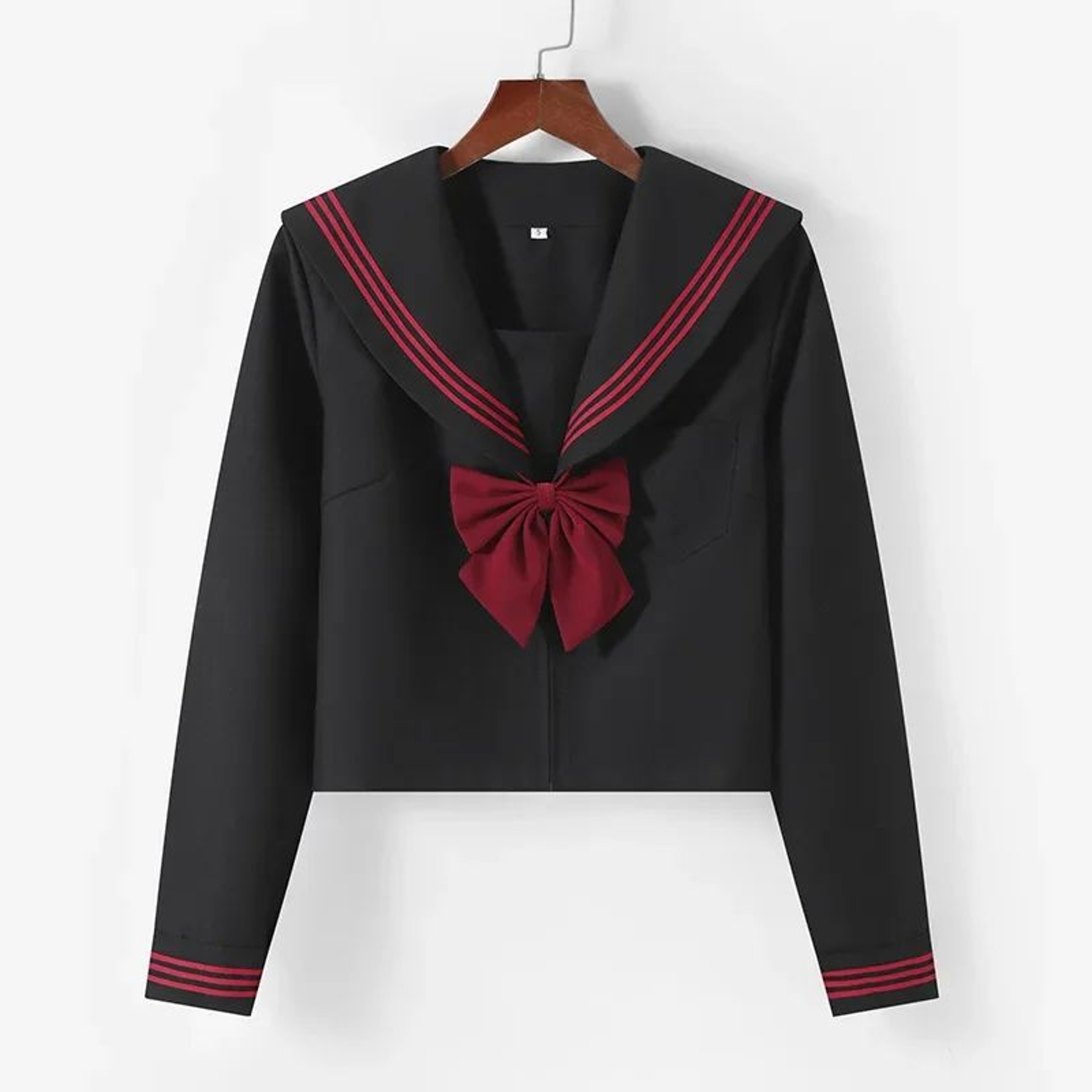 Womens Black Japanese JK Sailor School Uniform Set  Classic Anime Cosplay Student Outfit With Pleat 1