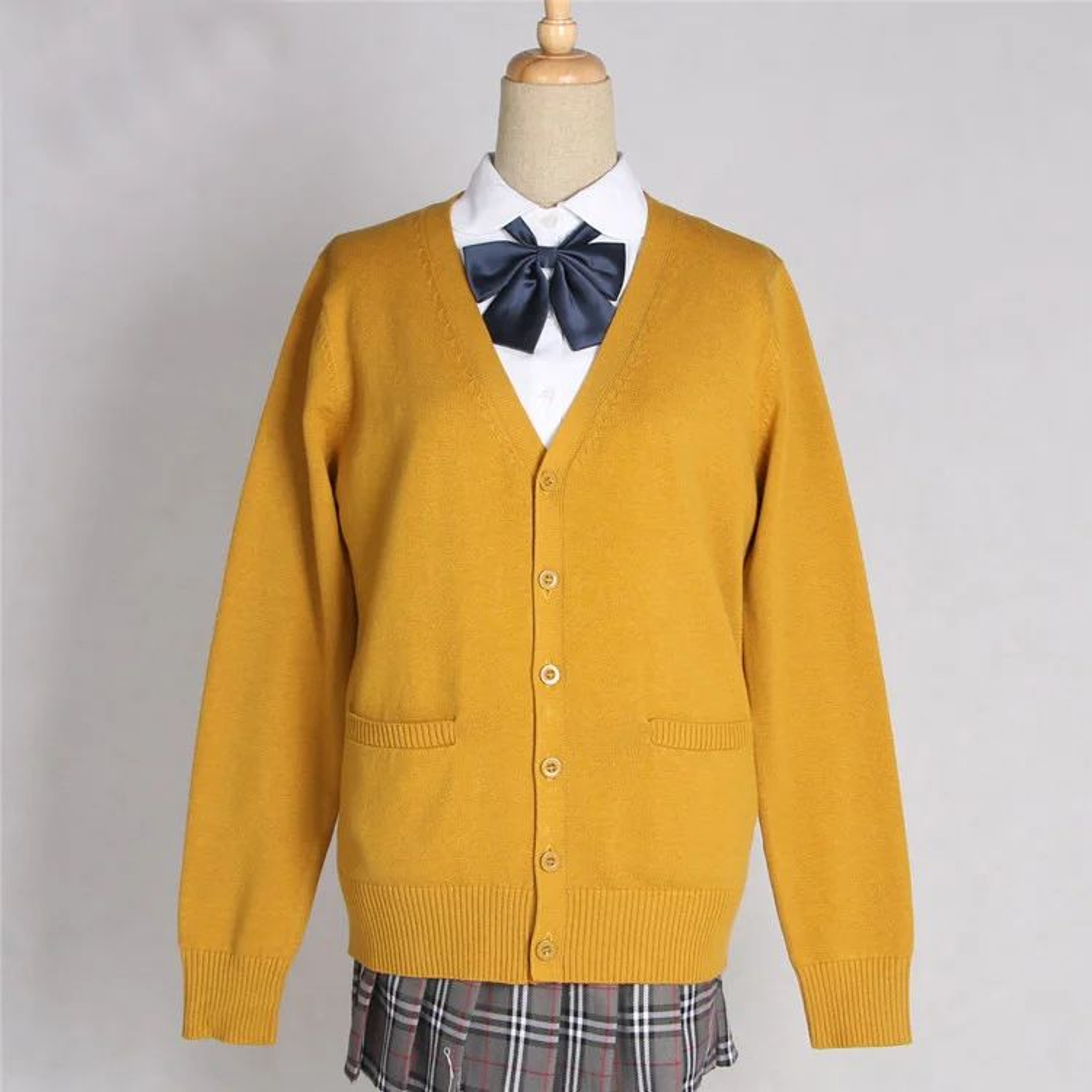 Japanese JK School Uniform Sweater Cardigan  Anime VNeck Long Sleeve Knit Coat For Girls 0
