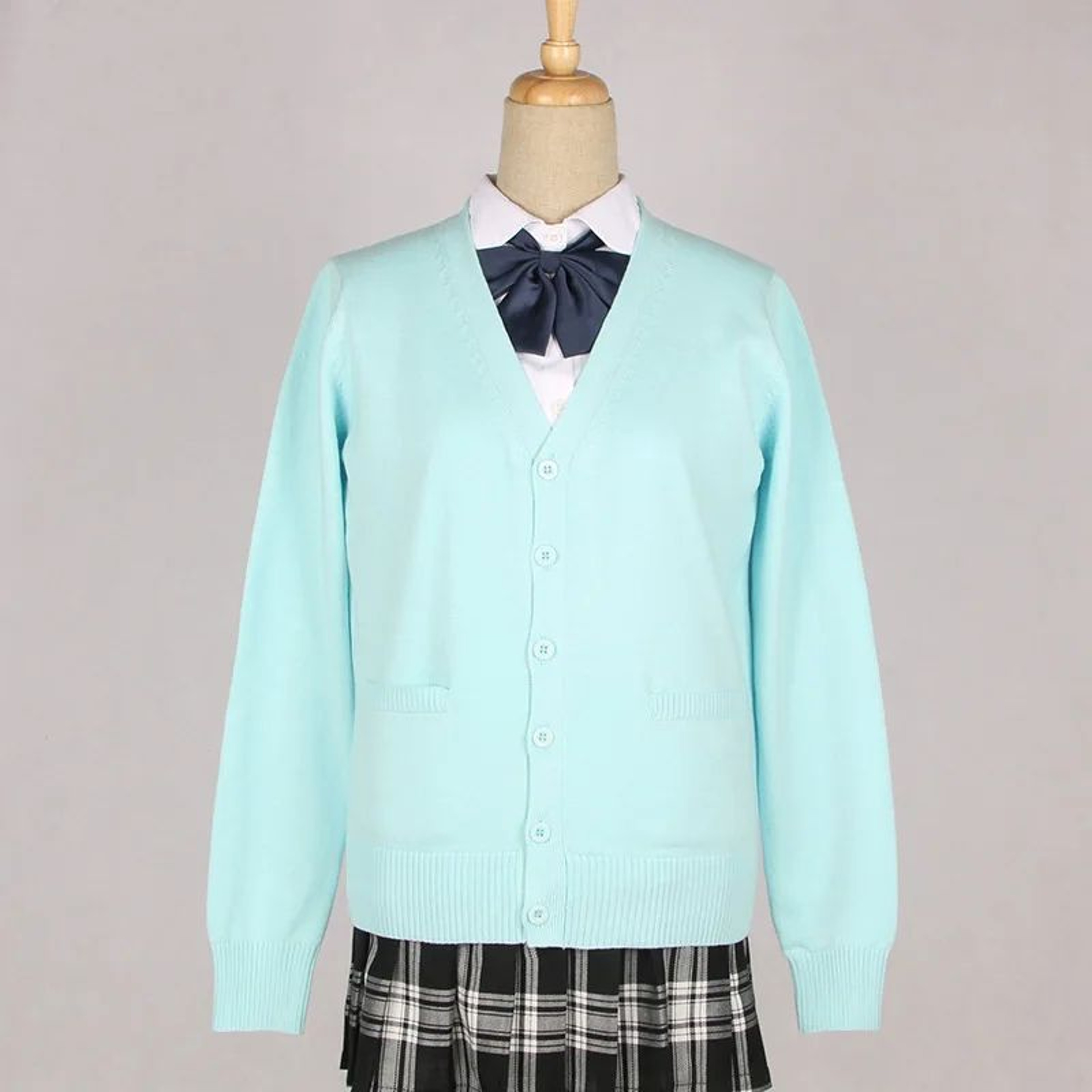 Japanese JK School Uniform Sweater Cardigan  Anime VNeck Long Sleeve Knit Coat For Girls 15