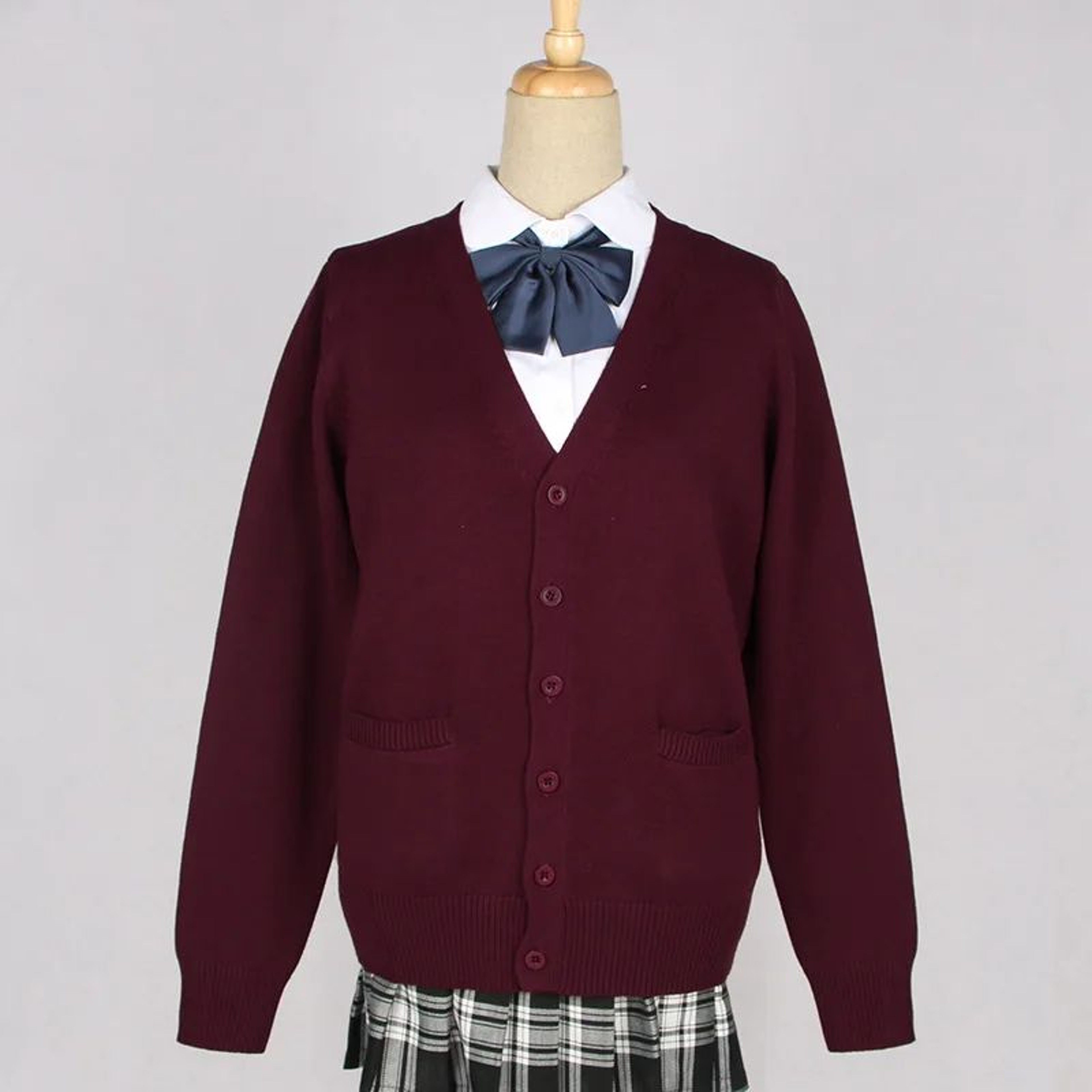 Japanese JK School Uniform Sweater Cardigan  Anime VNeck Long Sleeve Knit Coat For Girls 20