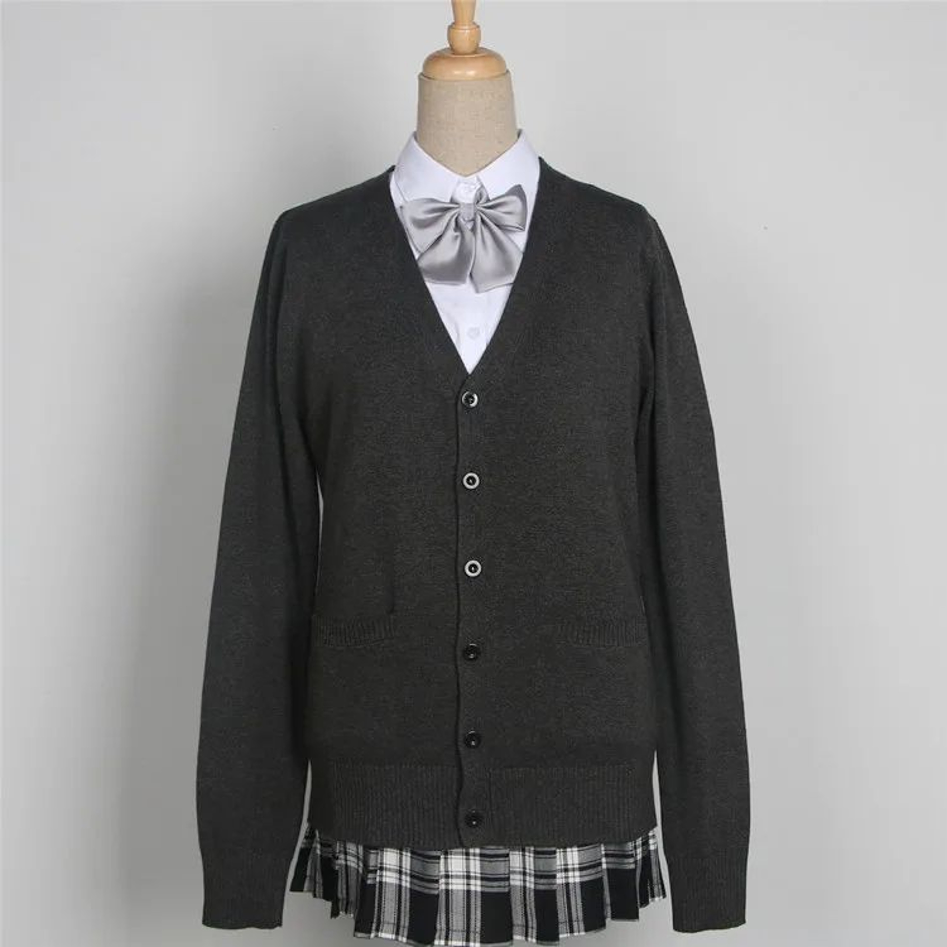 Japanese JK School Uniform Sweater Cardigan  Anime VNeck Long Sleeve Knit Coat For Girls 9
