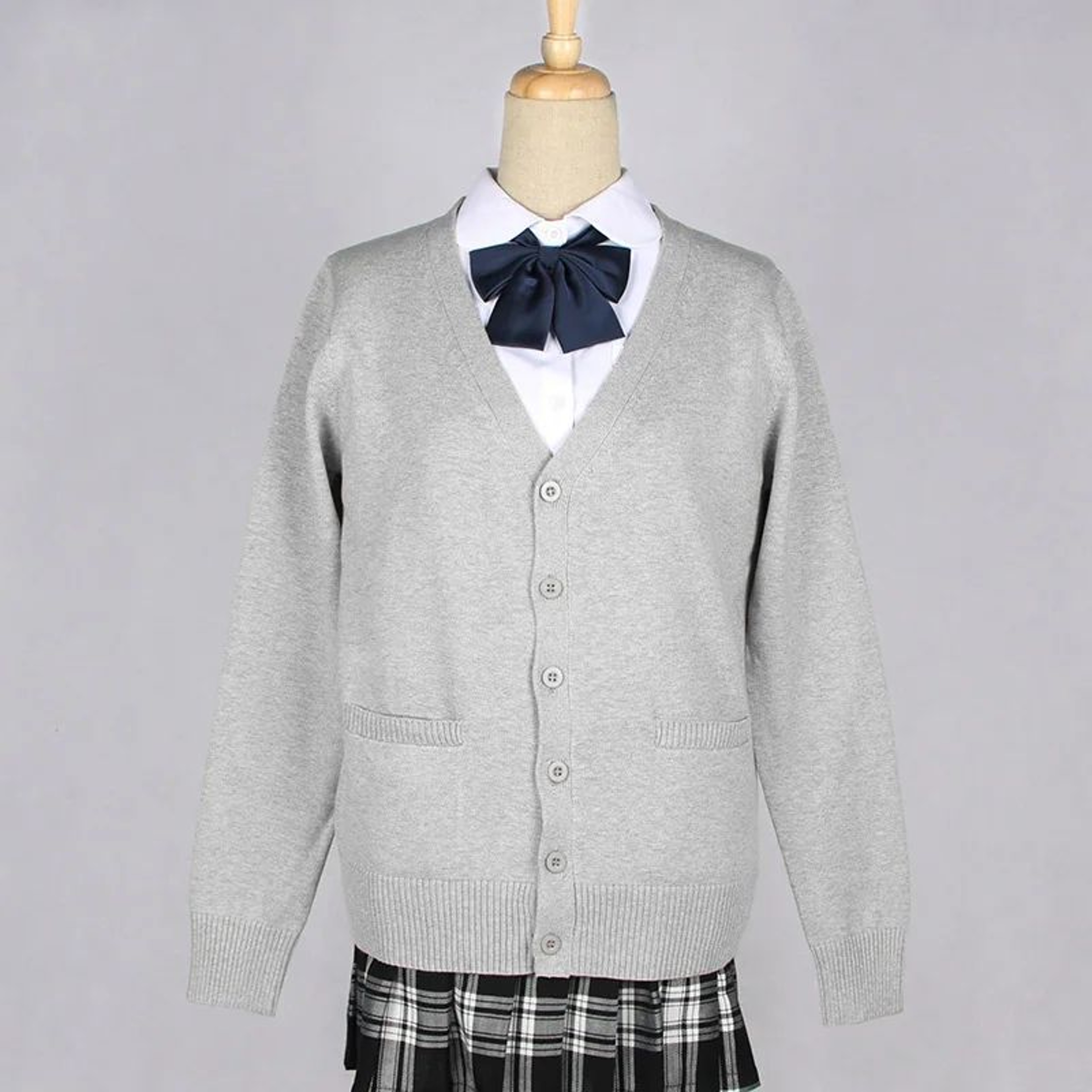 Japanese JK School Uniform Sweater Cardigan  Anime VNeck Long Sleeve Knit Coat For Girls 22