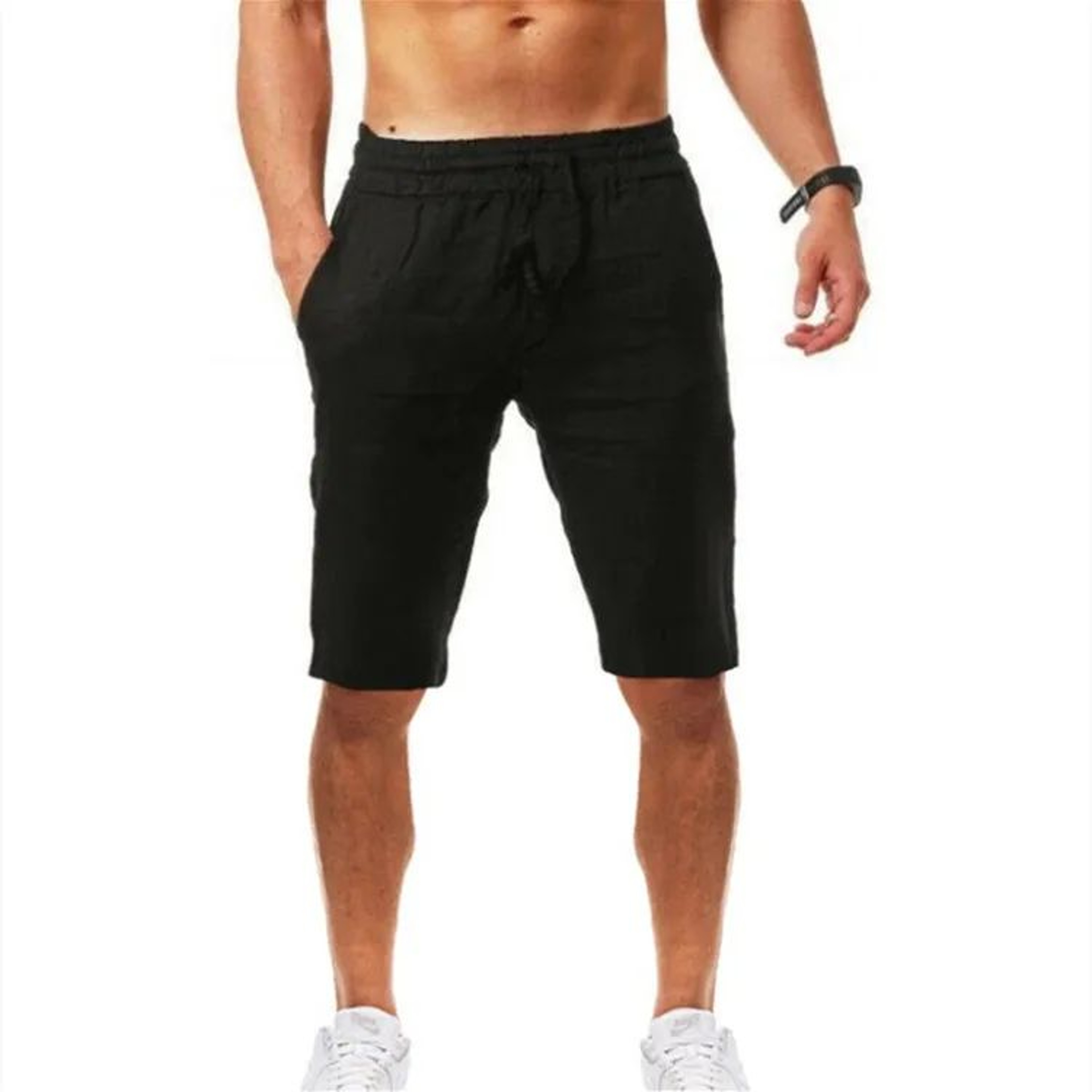 Mens Cotton Linen Sport Jogger Pants  Breathable Summer Gym  Casual Training Sweatpants 15