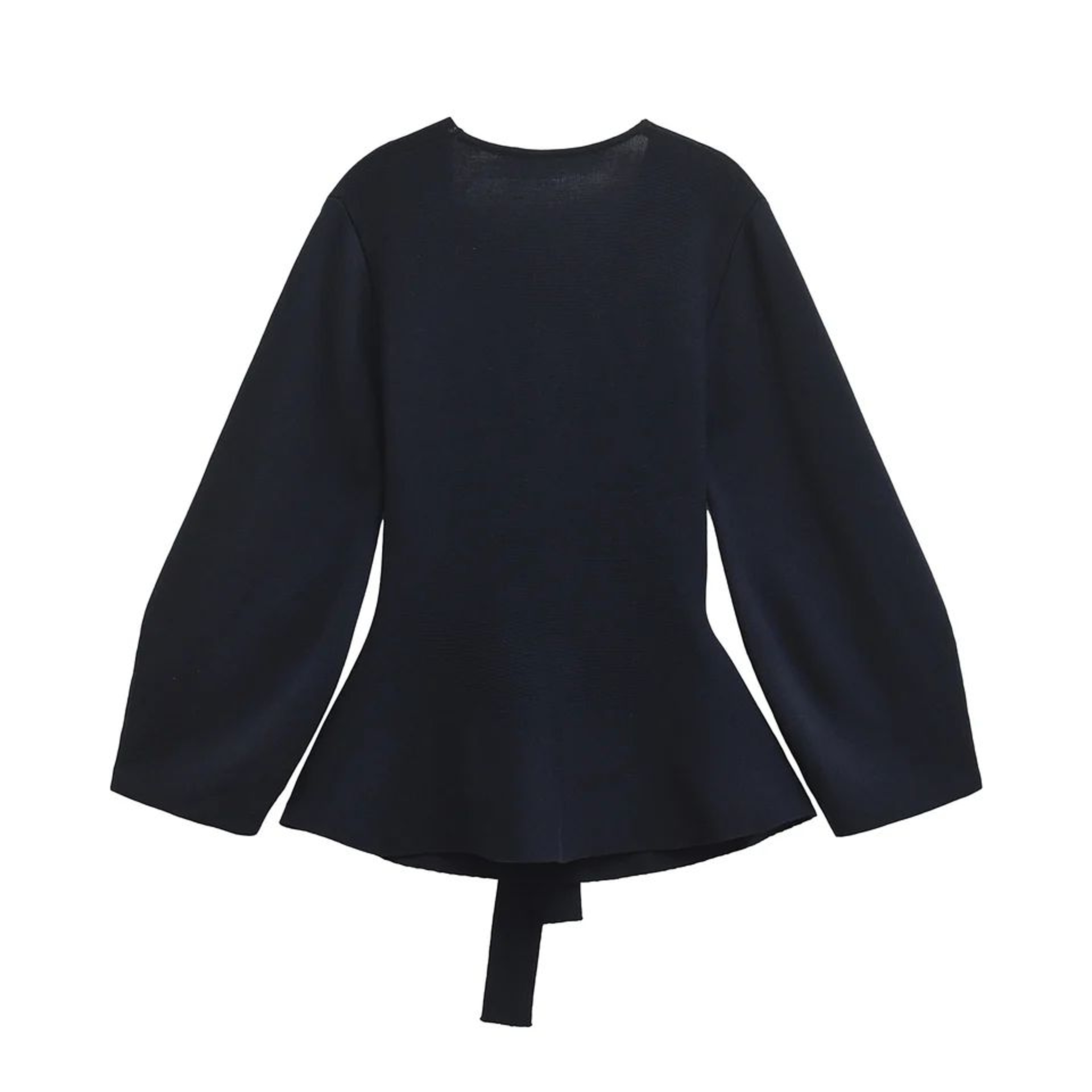 Womens Retro Knit Blazer With Belt  VNeck Shoulder Pad Office Lady Jacket 0