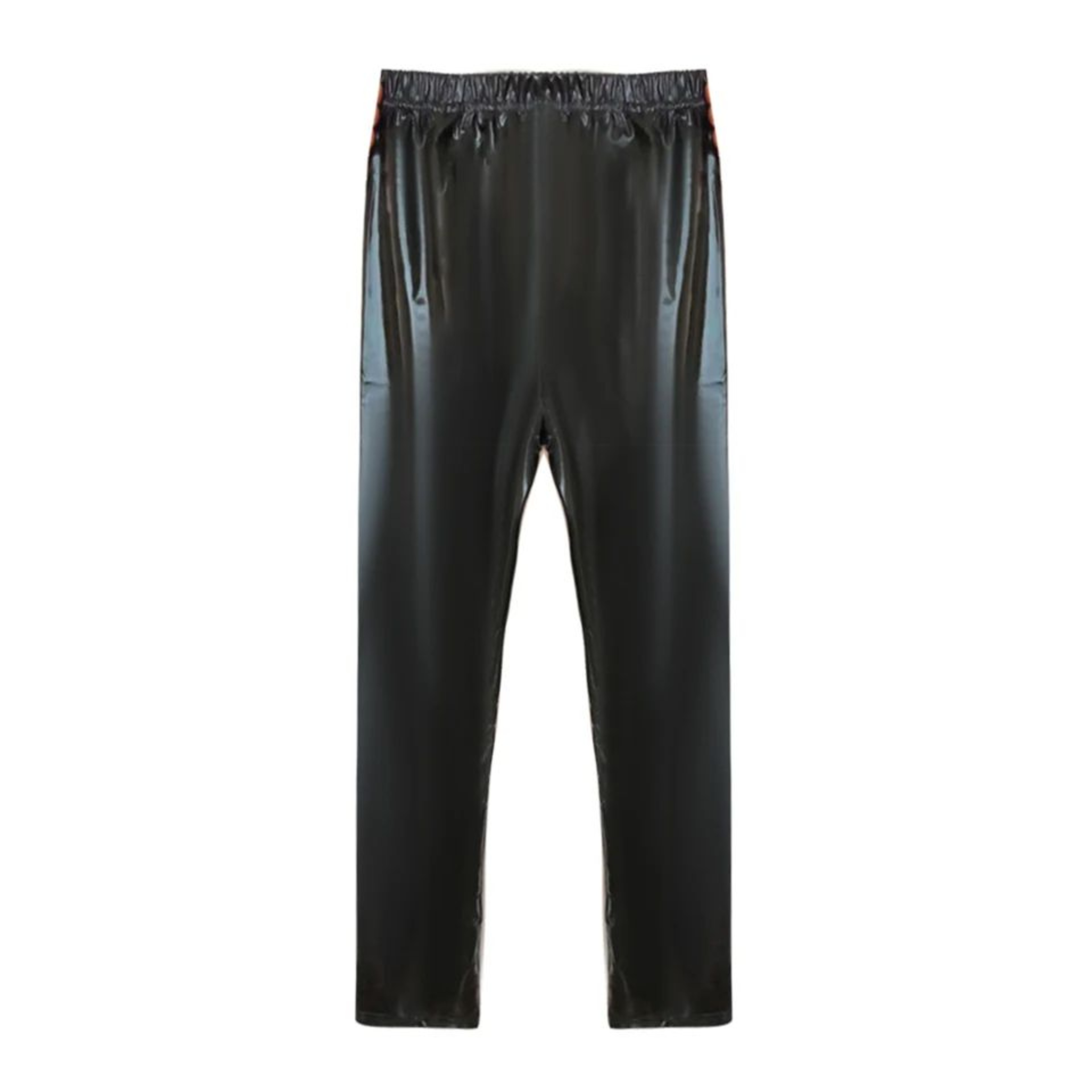 Mens Wet Look Faux Leather Skinny Pants  Slim Fit Clubwear Dance Performance Leggings 6